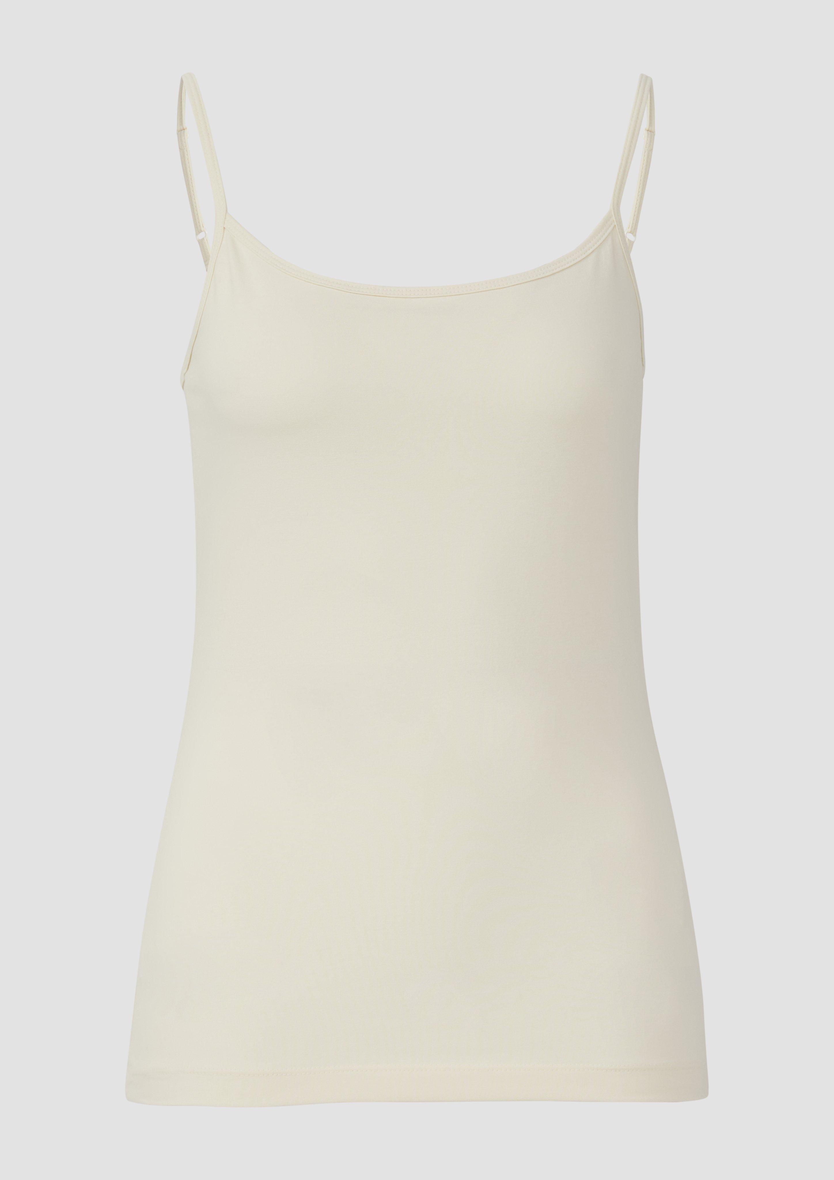 s.Oliver - Slim-Fit-Top mit verstellbaren Spaghettiträgern, Damen, Beige