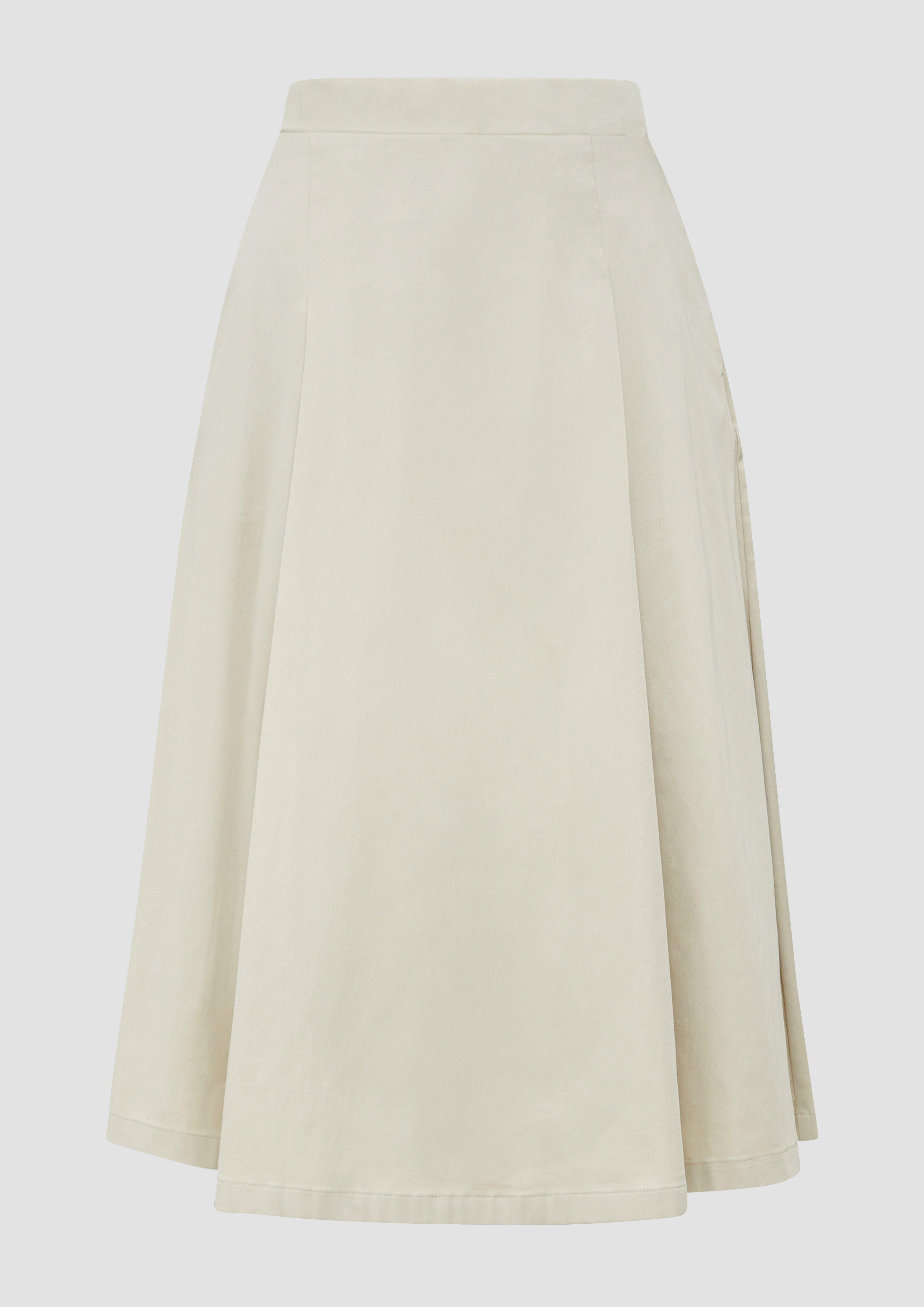 s.Oliver - Poplin-Rock im Relaxed Fit mit Elastikbund, Damen, Beige