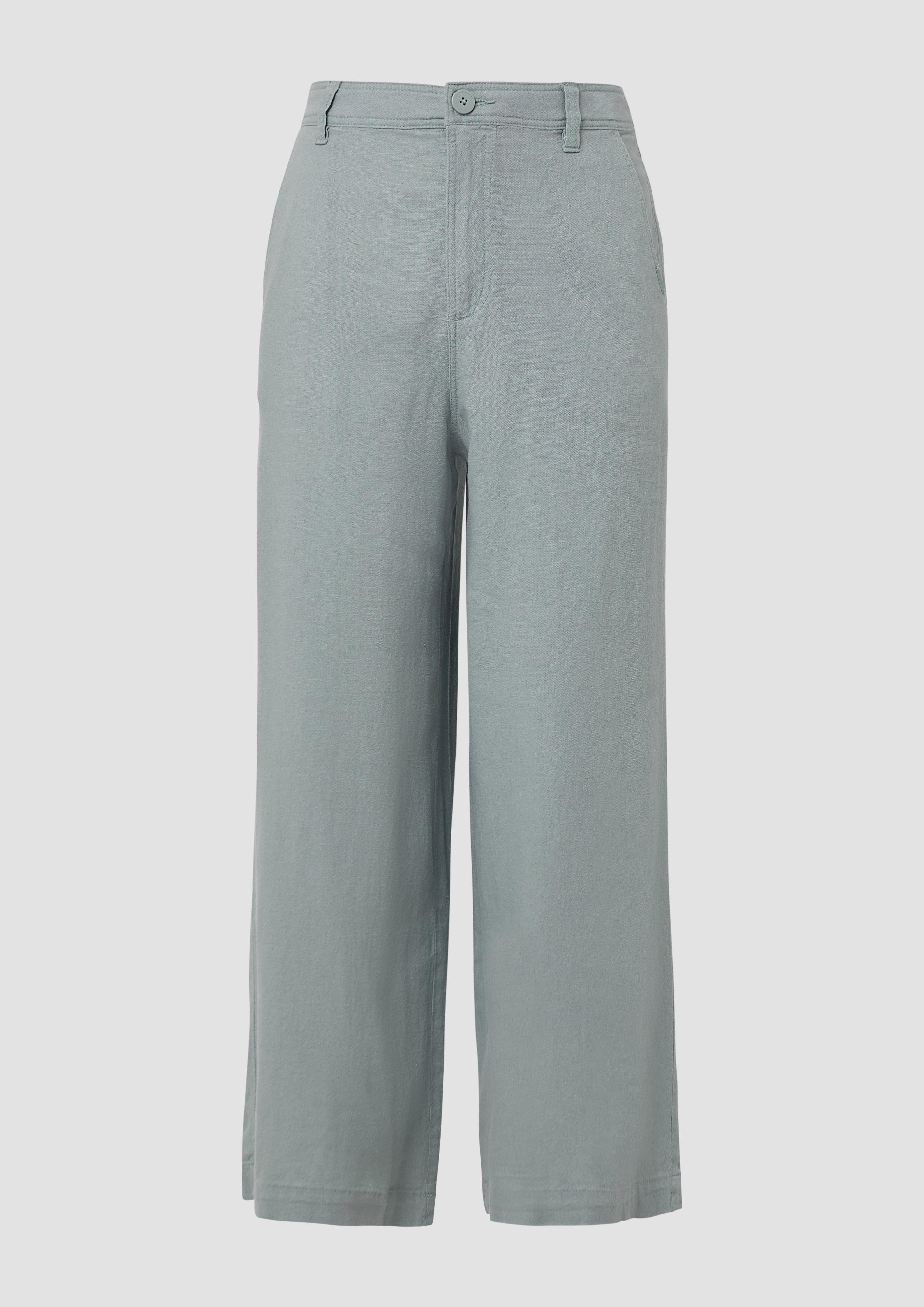 QS - Culotte aus Leinenmix, Damen, grün