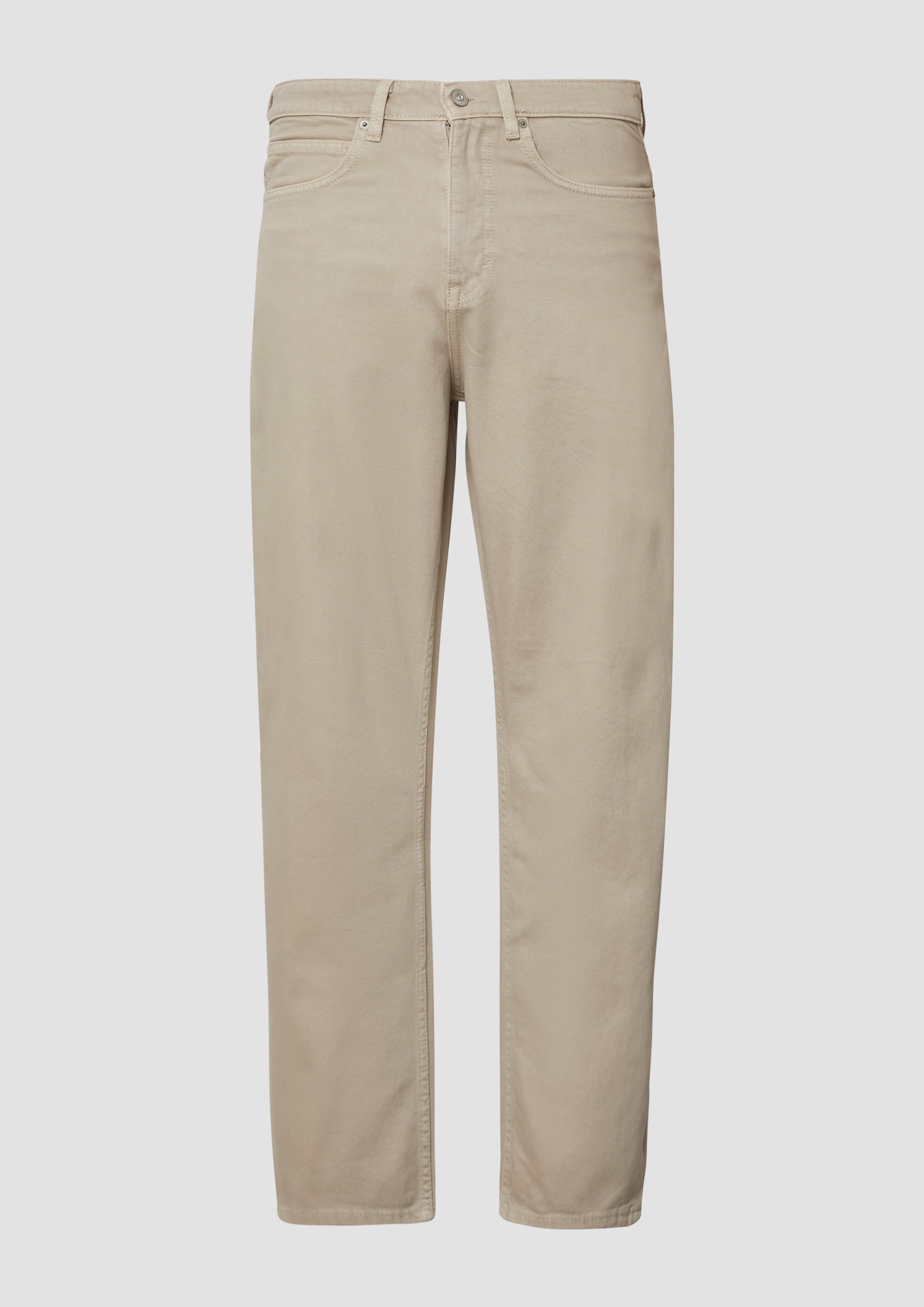 QS - Jeans Devon / Relaxed Fit / Mid Rise / Tapered Leg, Herren, Beige