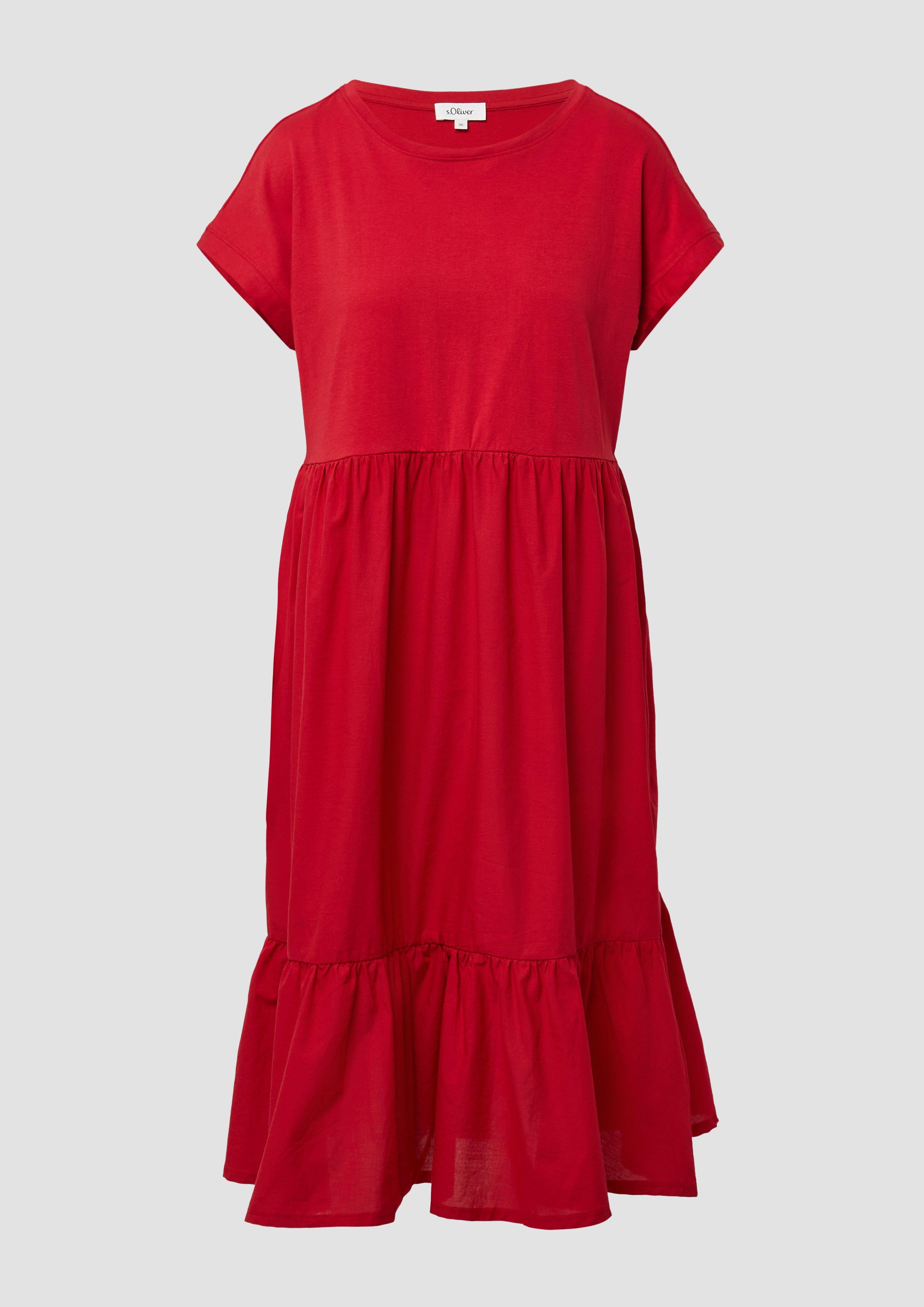 s.Oliver - Stufenkleid im Relaxed Fit mit überschnittenen Schultern, Damen, rot