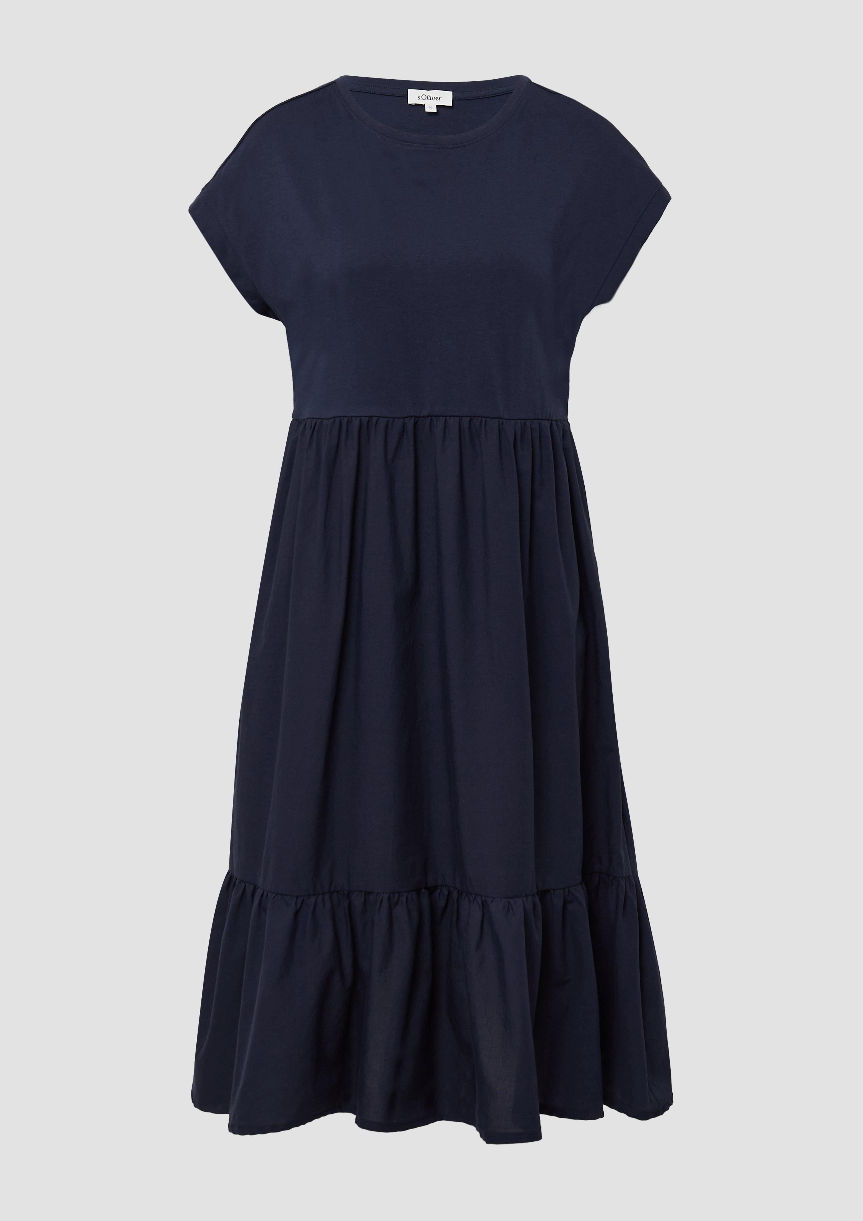 s.Oliver - Stufenkleid im Relaxed Fit mit überschnittenen Schultern, Damen, blau