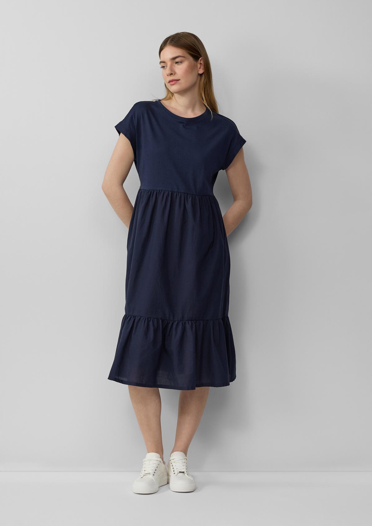 トップス deres Mel / first class change sleeve Women's Mock collar long-sleeve midi dress with chintz