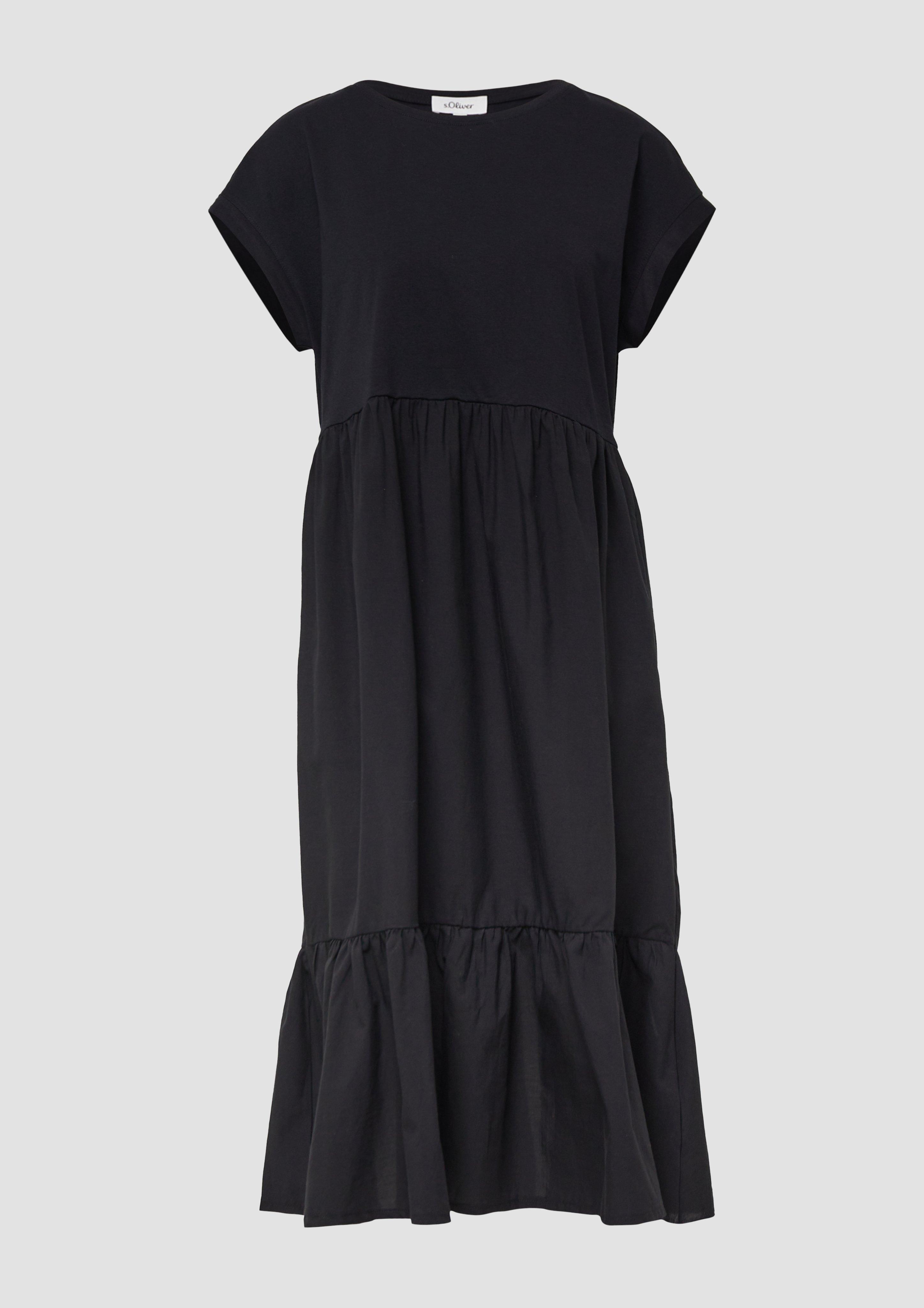 s.Oliver - Stufenkleid im Relaxed Fit mit überschnittenen Schultern, Damen, schwarz