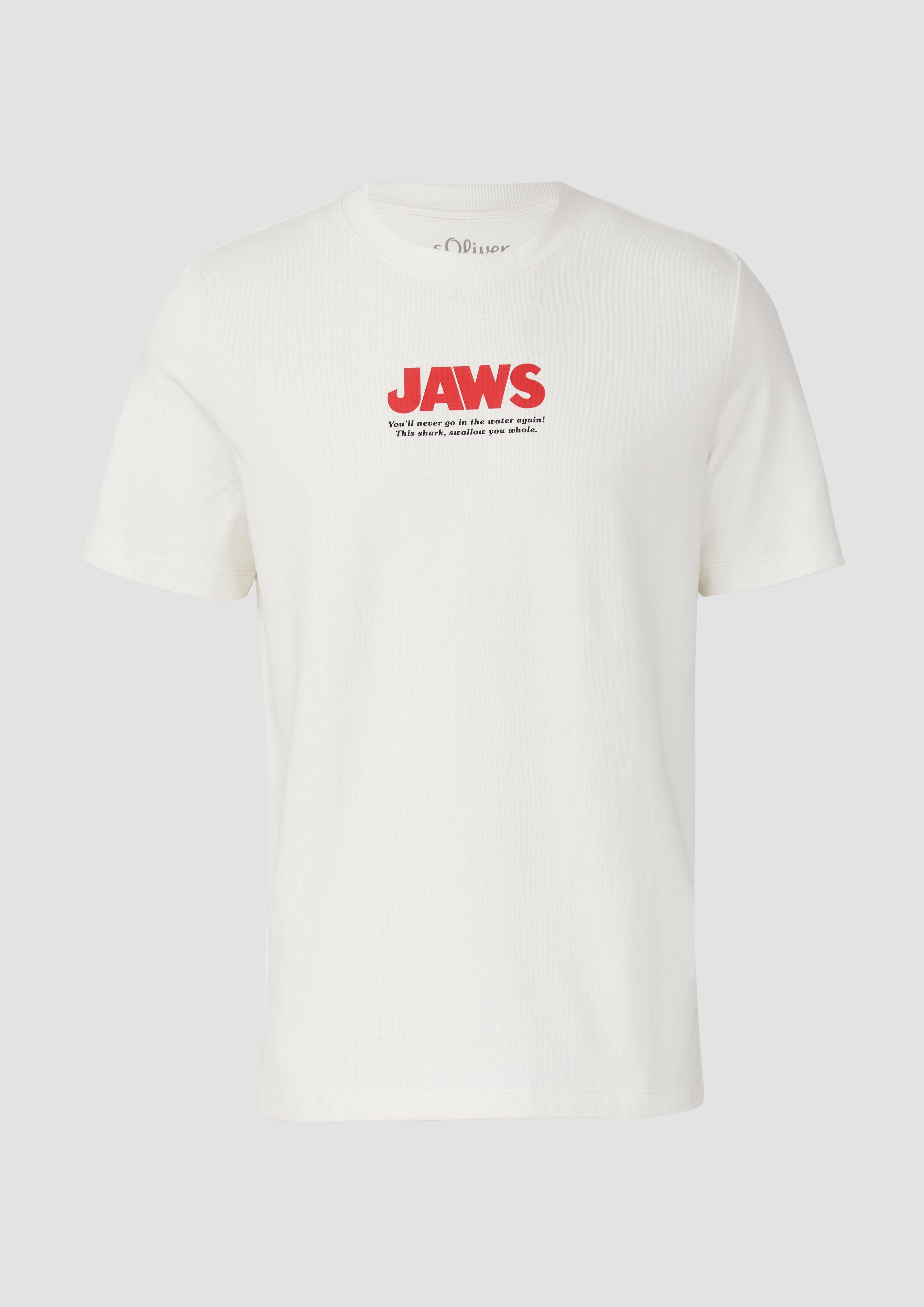 s.Oliver - T-Shirt aus Heavy Jersey mit Jaws© UCS LLC Artwork, Herren, weiß