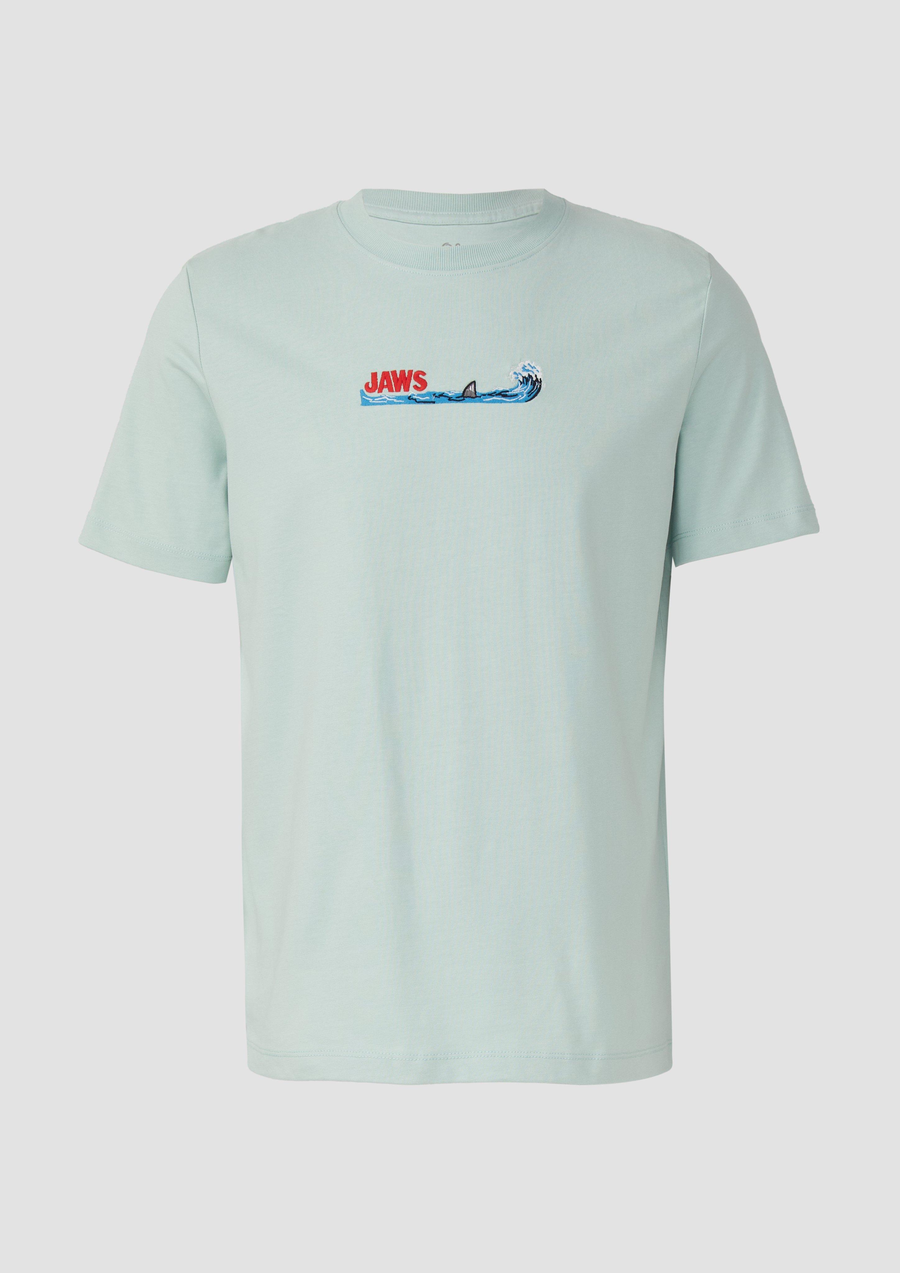 s.Oliver - T-Shirt aus Heavy Jersey mit Jaws© UCS LLC Artwork, Herren, türkis