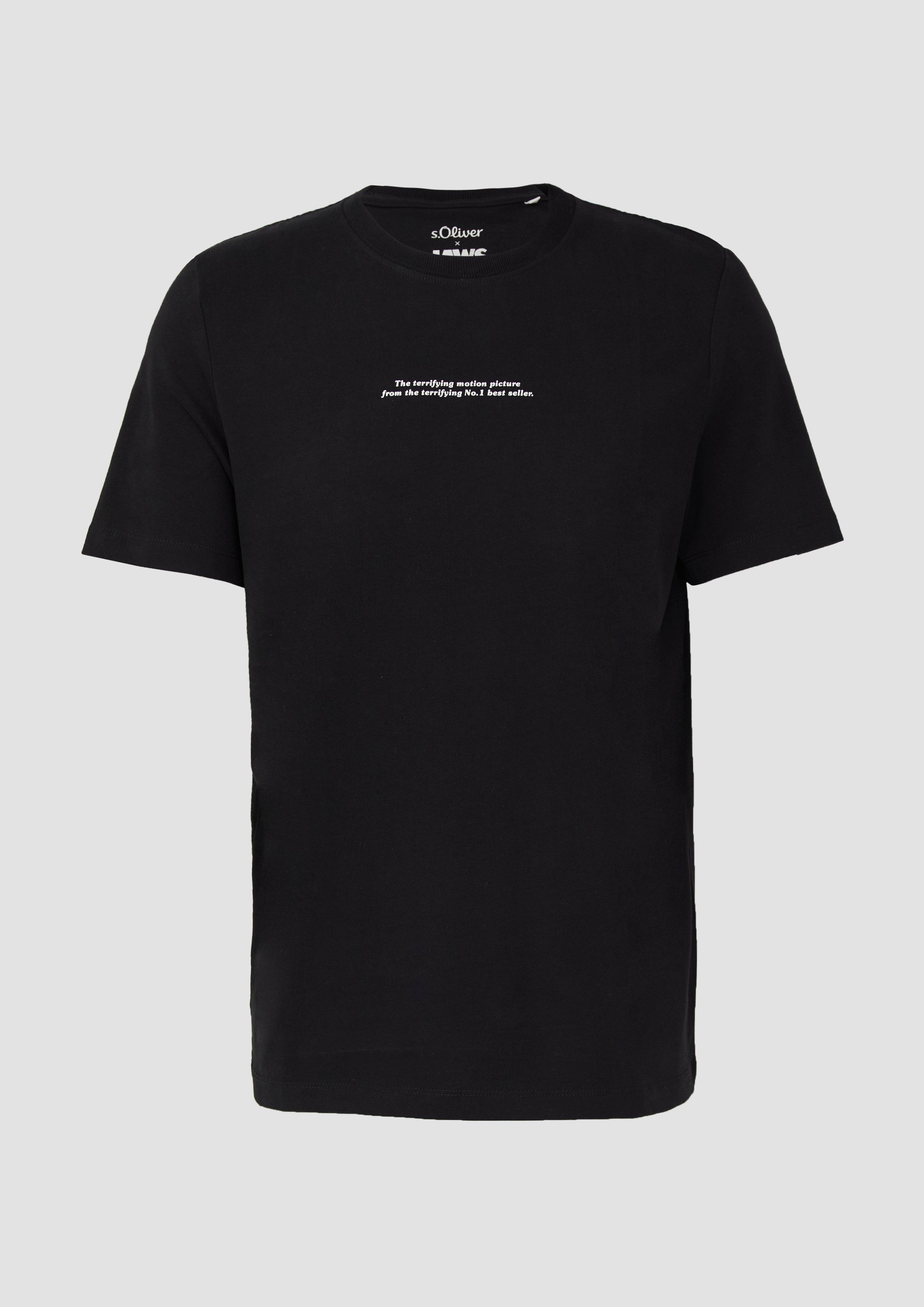 s.Oliver - T-Shirt aus Heavy Jersey mit Jaws© UCS LLC Artwork, Herren, schwarz