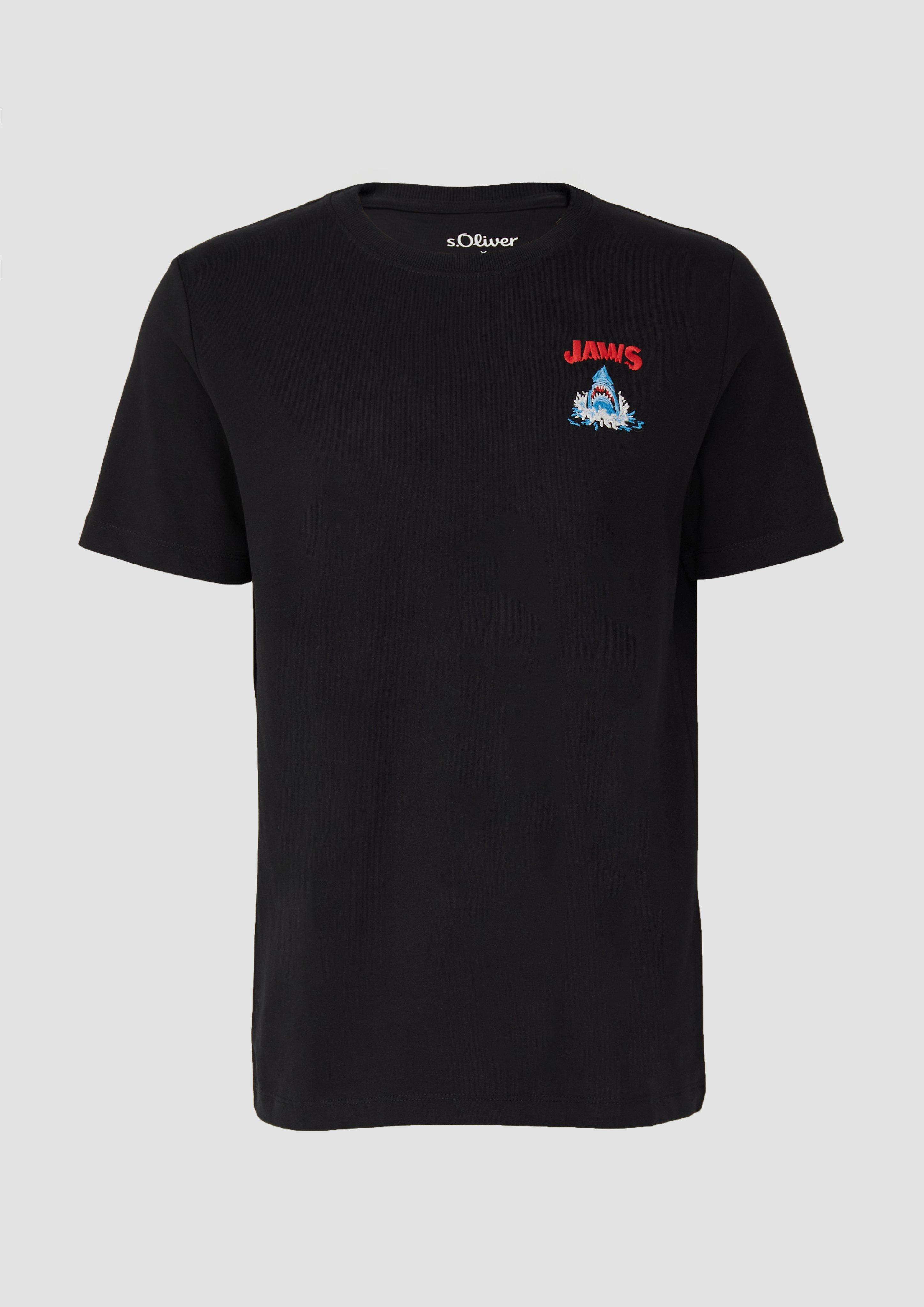 s.Oliver - T-Shirt aus Heavy Jersey mit Jaws© UCS LLC Artwork, Herren, schwarz