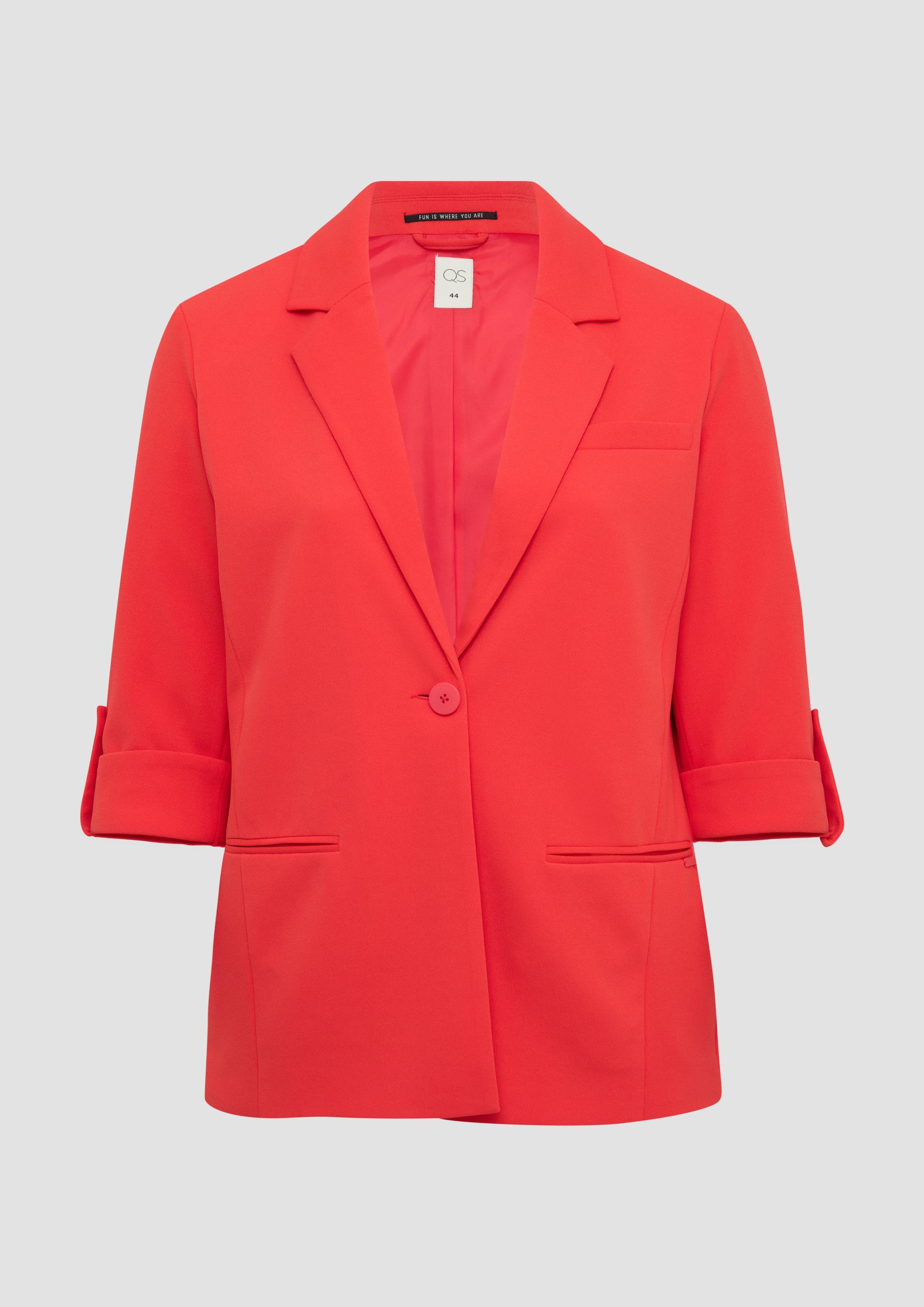 QS - Blazer mit Reverskragen, Damen, rot
