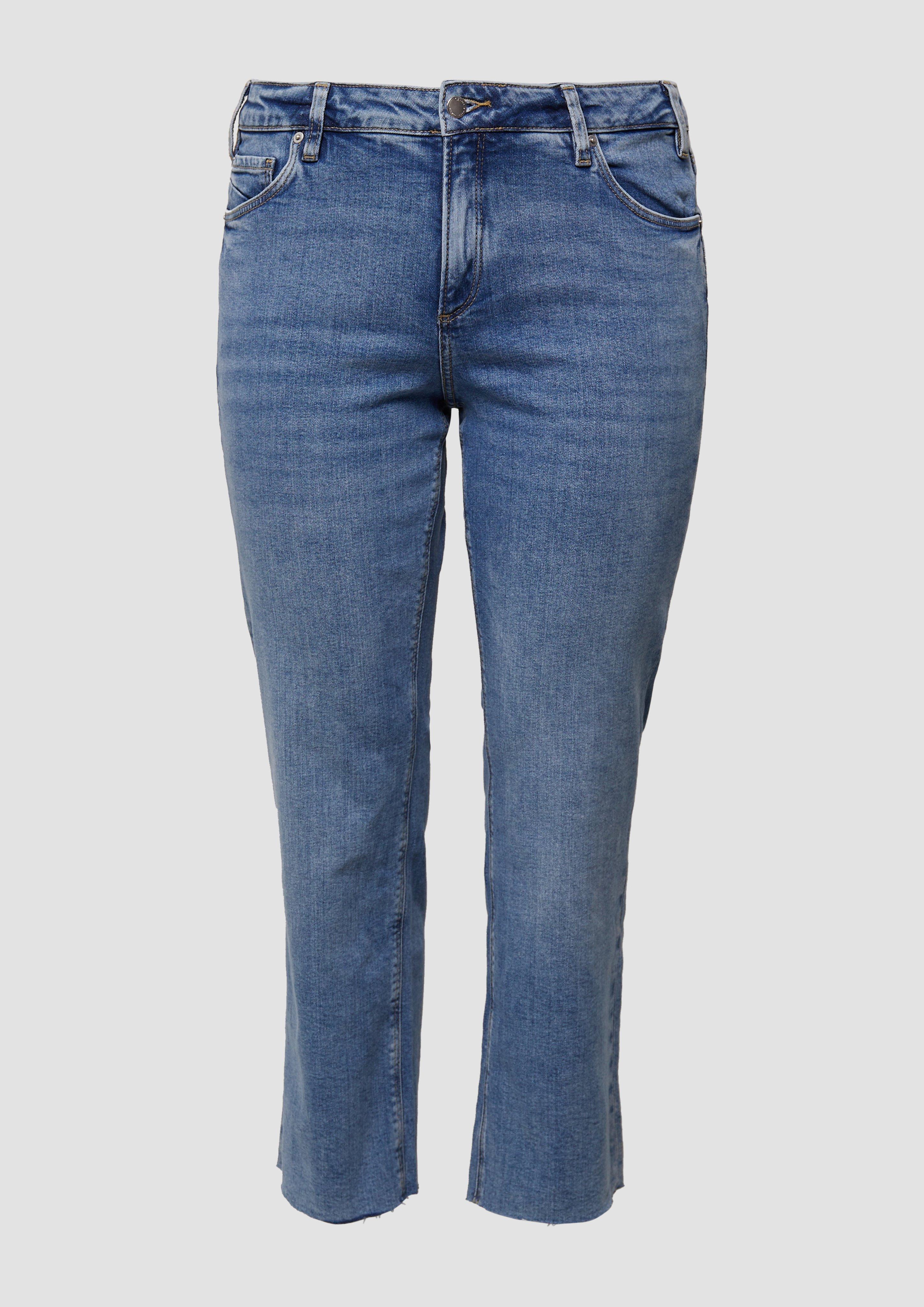 QS - Ankle-Jeans / Slim Fit / Mid Rise / Straight Leg, Damen, blau