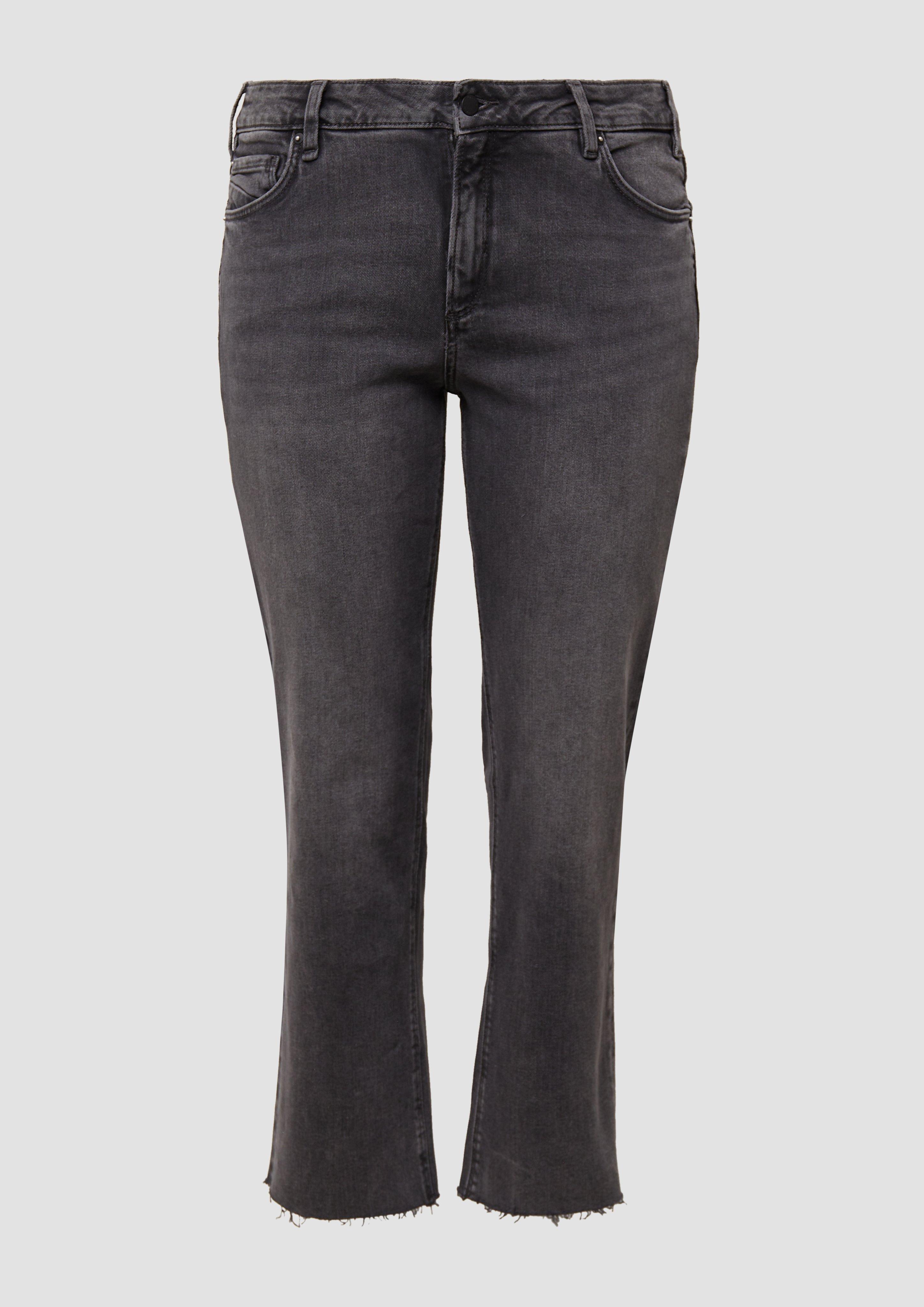 QS - Ankle-Jeans / Slim Fit / Mid Rise / Straight Leg, Damen, grau