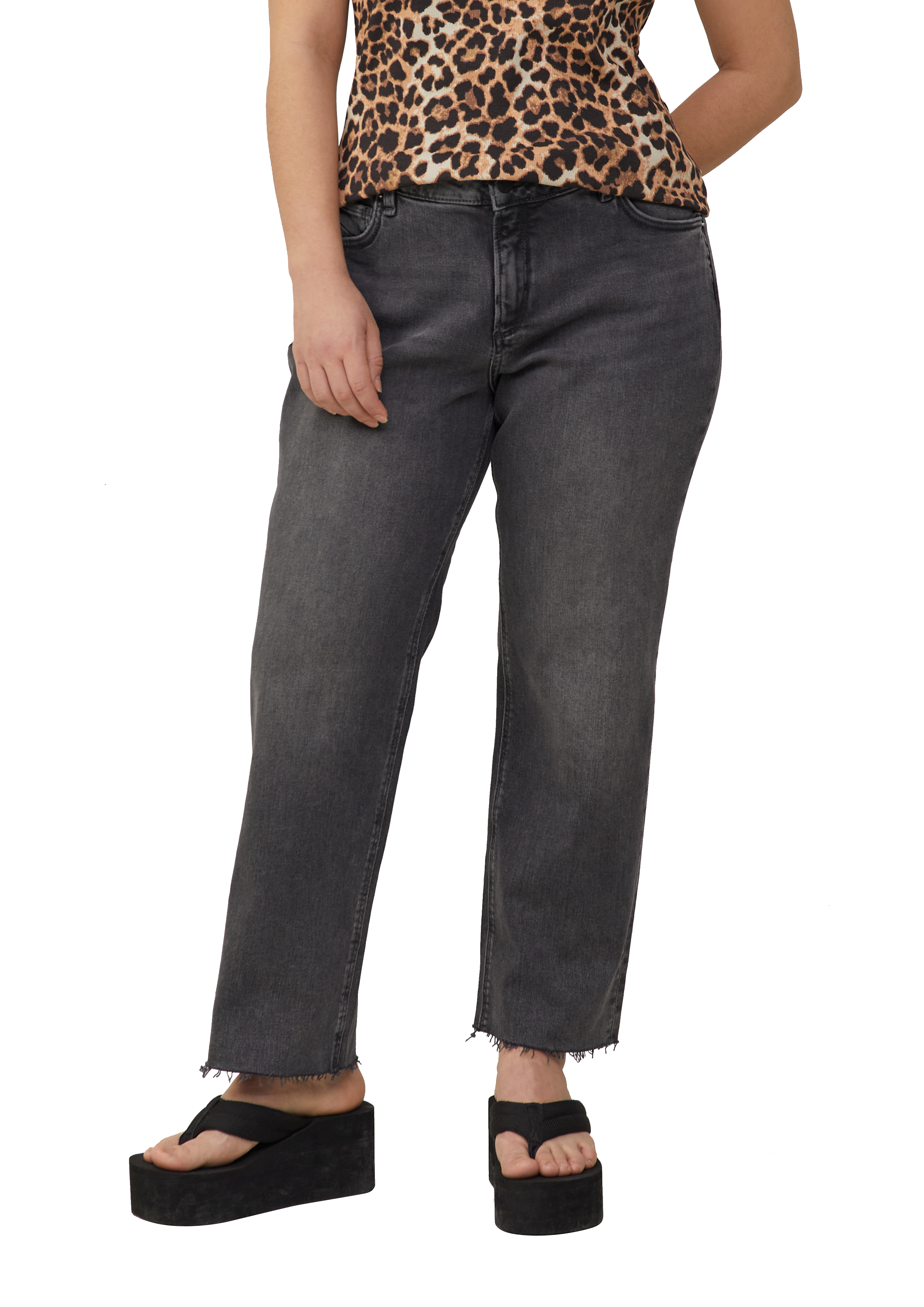 QS - Ankle-Jeans / Slim Fit / Mid Rise / Straight Leg, Damen, grau