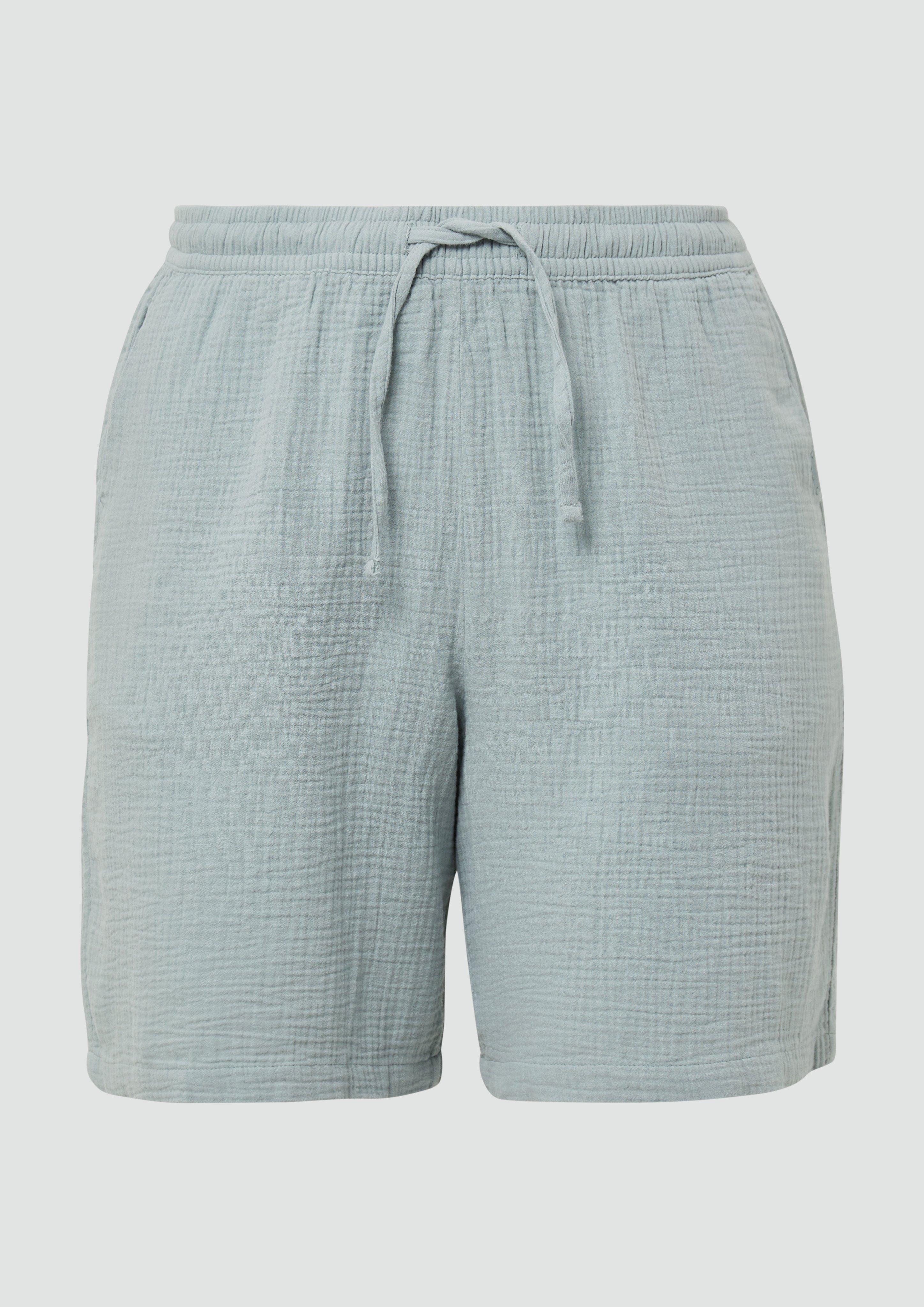 QS - Shorts aus Musselin, Damen, grau