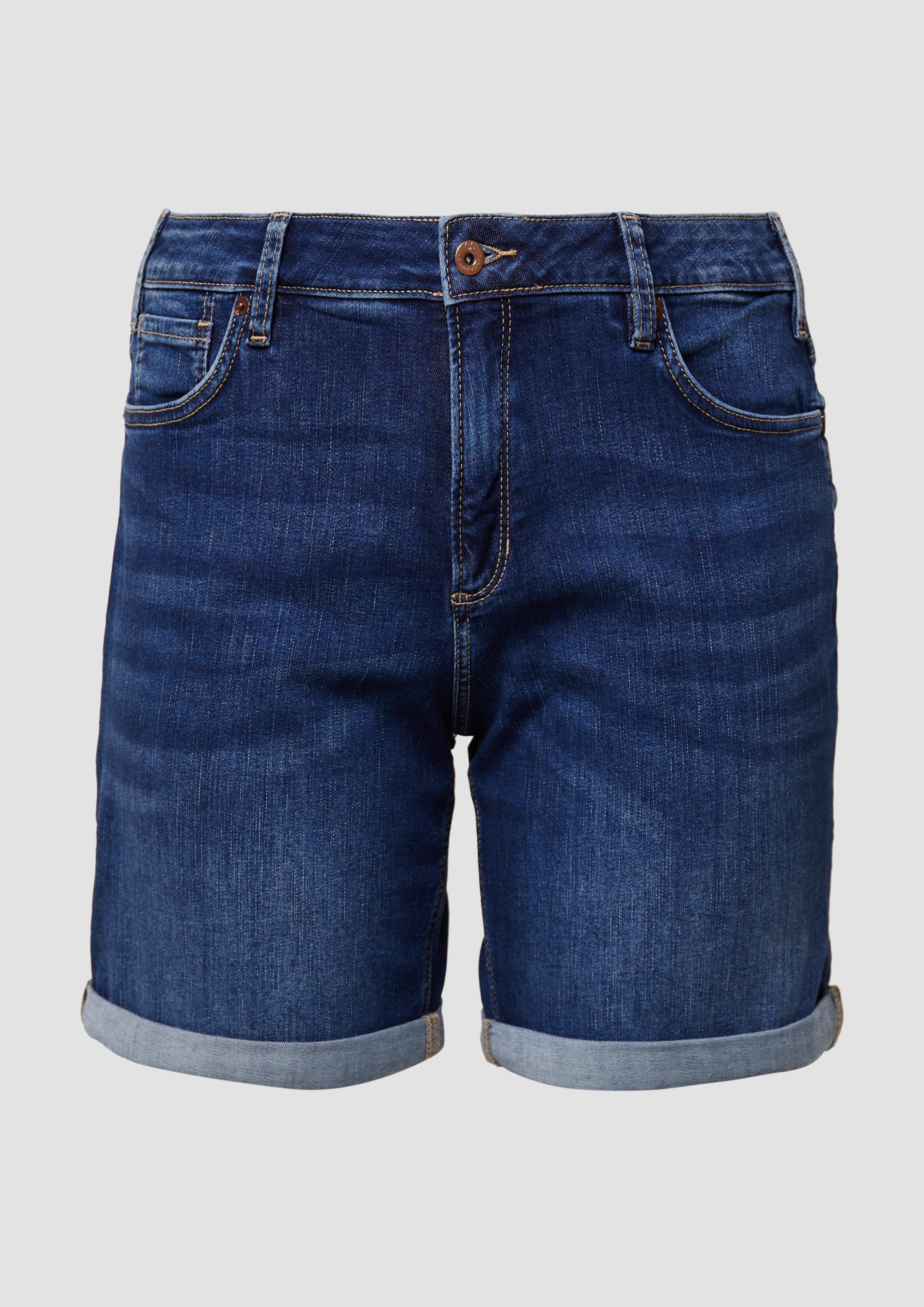 QS - Jeansshorts / Slim Fit / Mid Rise, Damen, blau