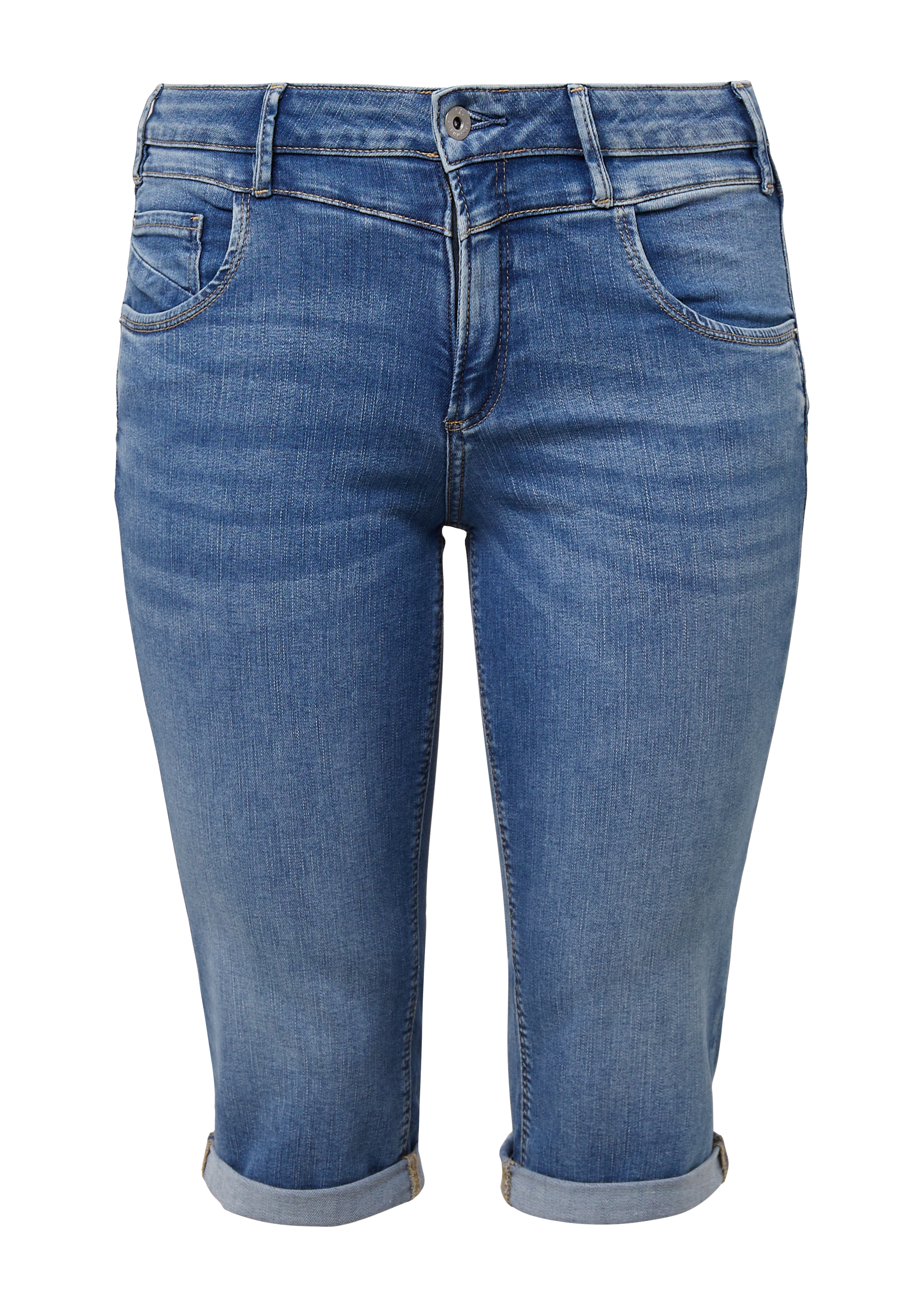 Jeans / slim fit / mid rise / capri length