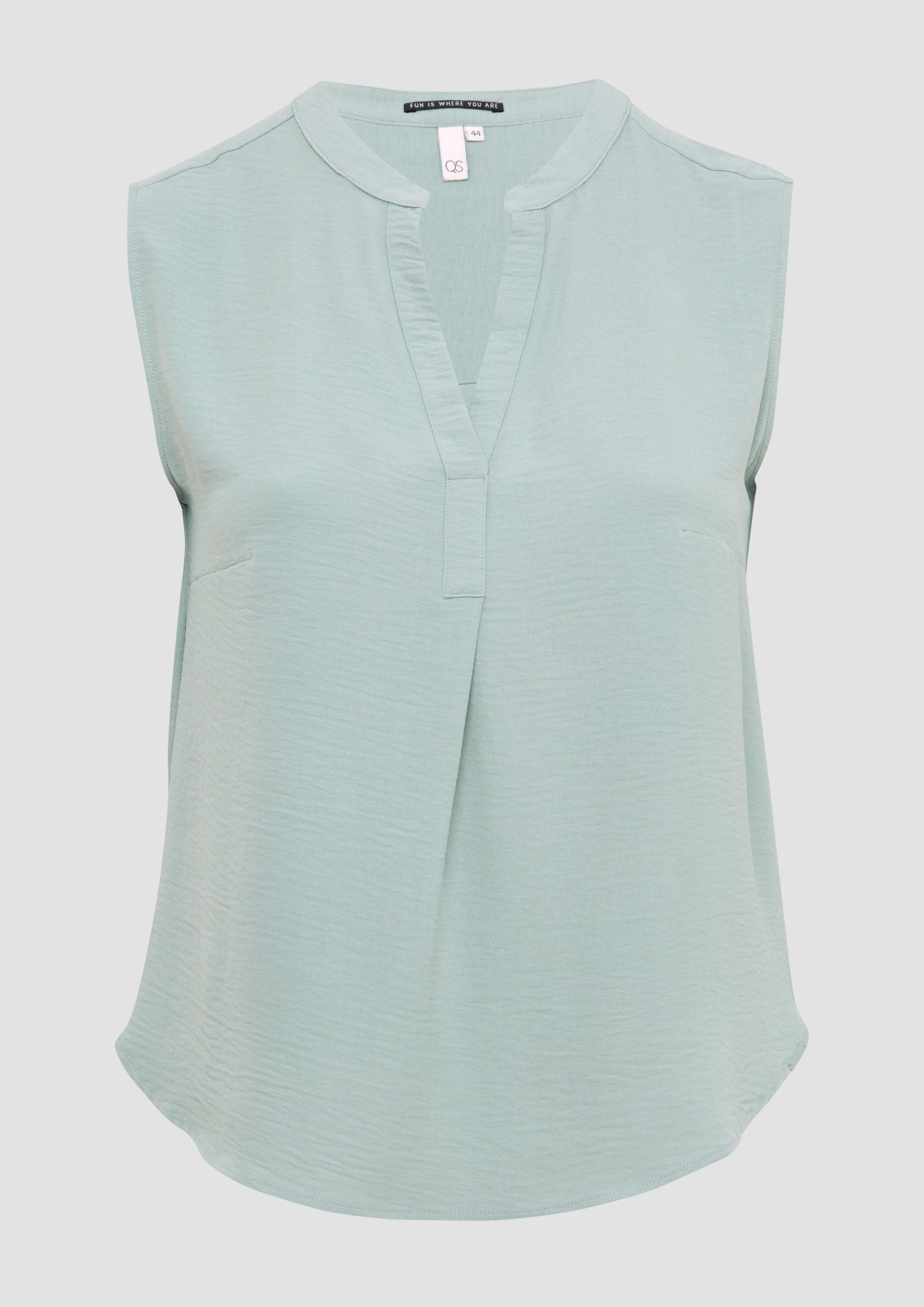 QS - Feminines Blusentop, Damen, grün