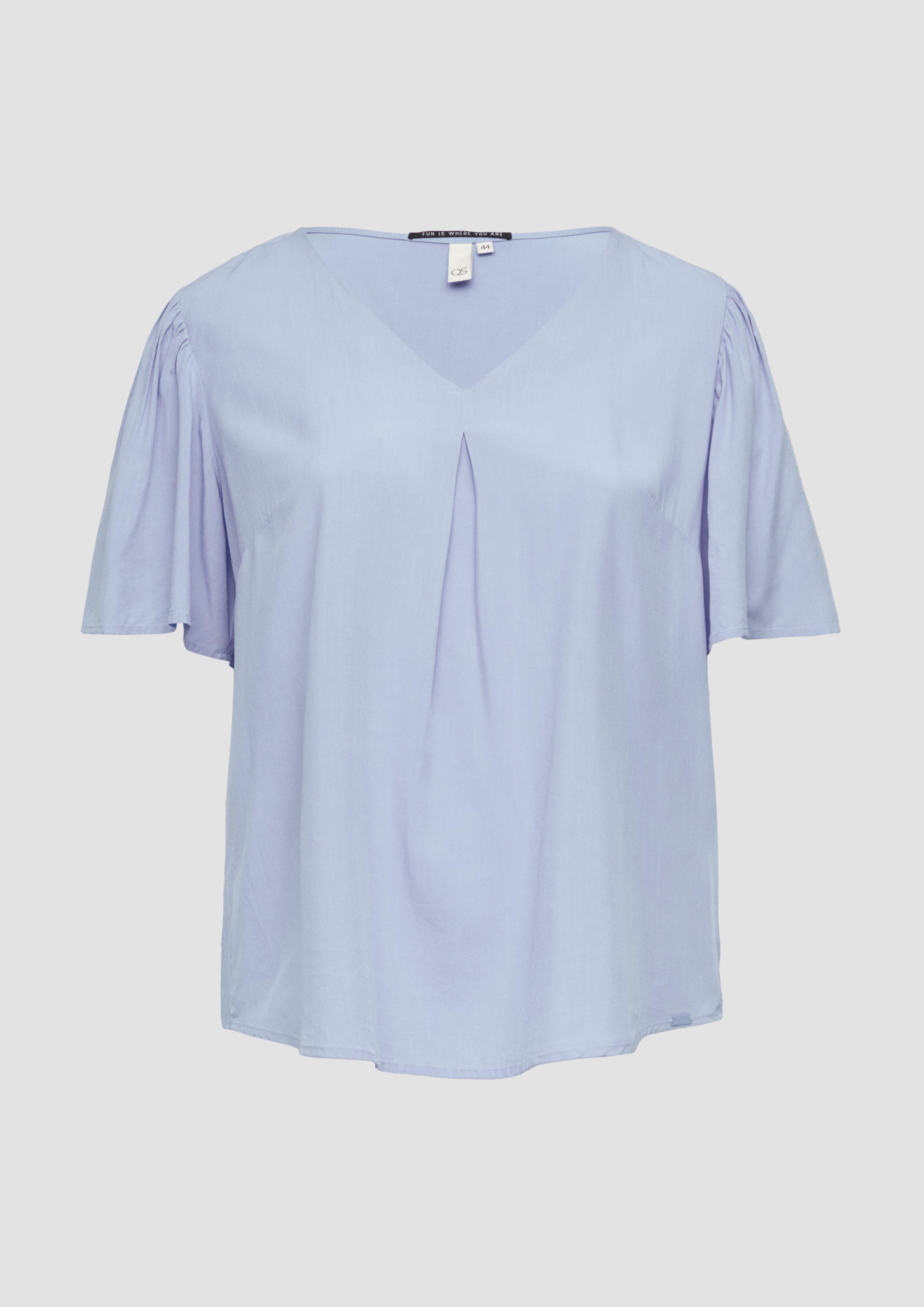 QS - Bluse mit Puffärmeln, Damen, blau