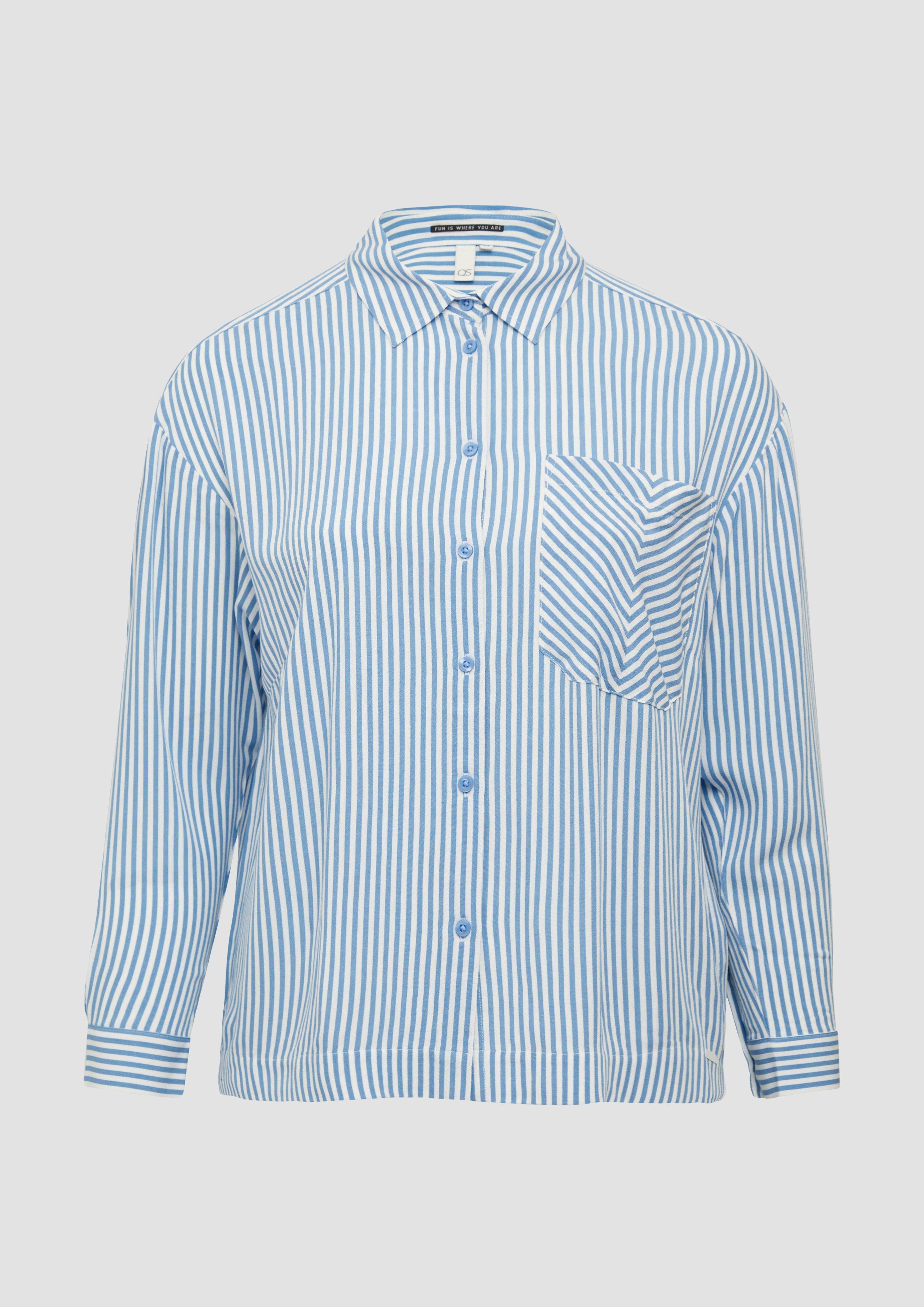 QS - Verkürzte Bluse aus Viskose, Damen, blau