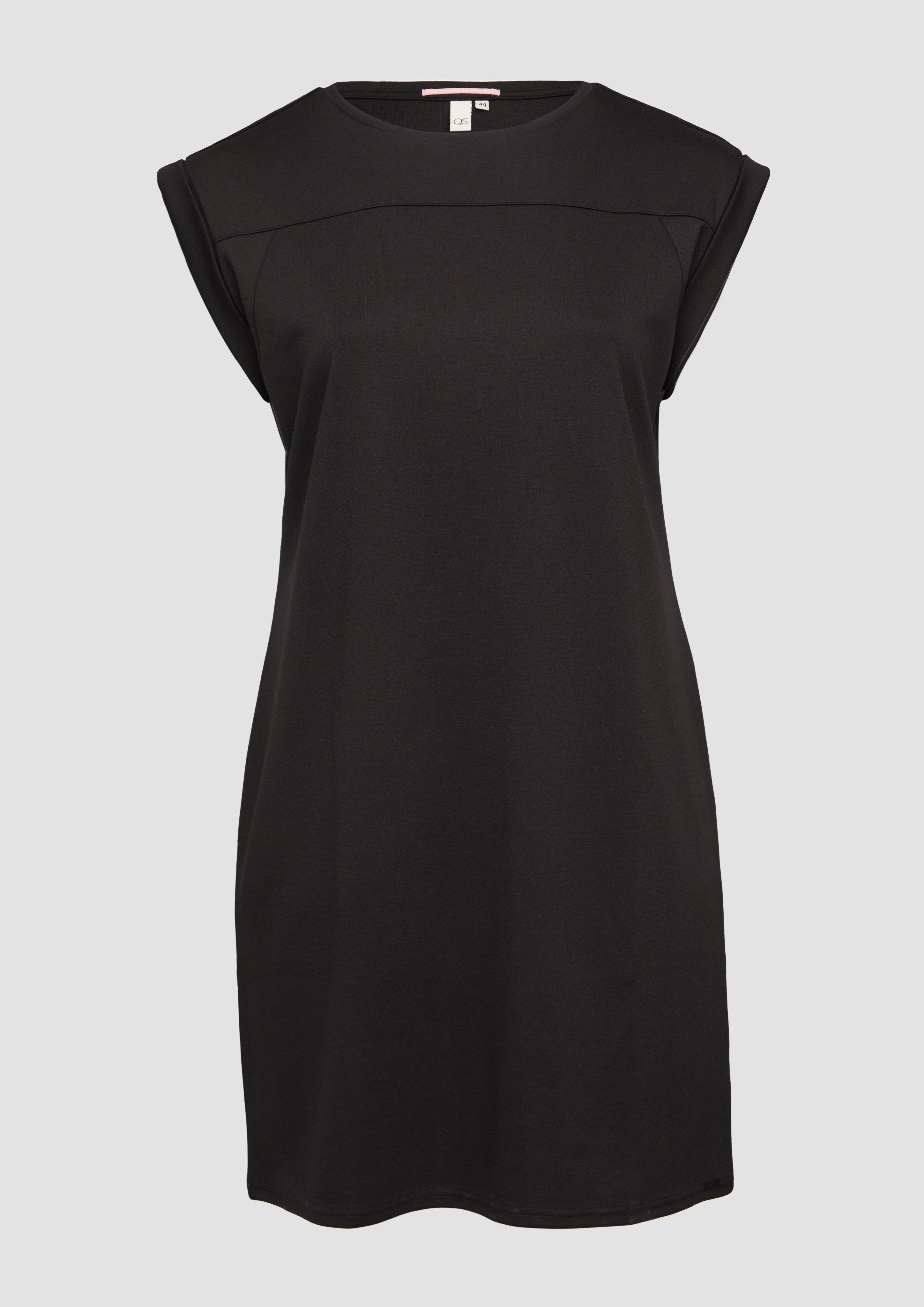 QS - Kurzes Kleid aus Interlockjersey, Damen, schwarz