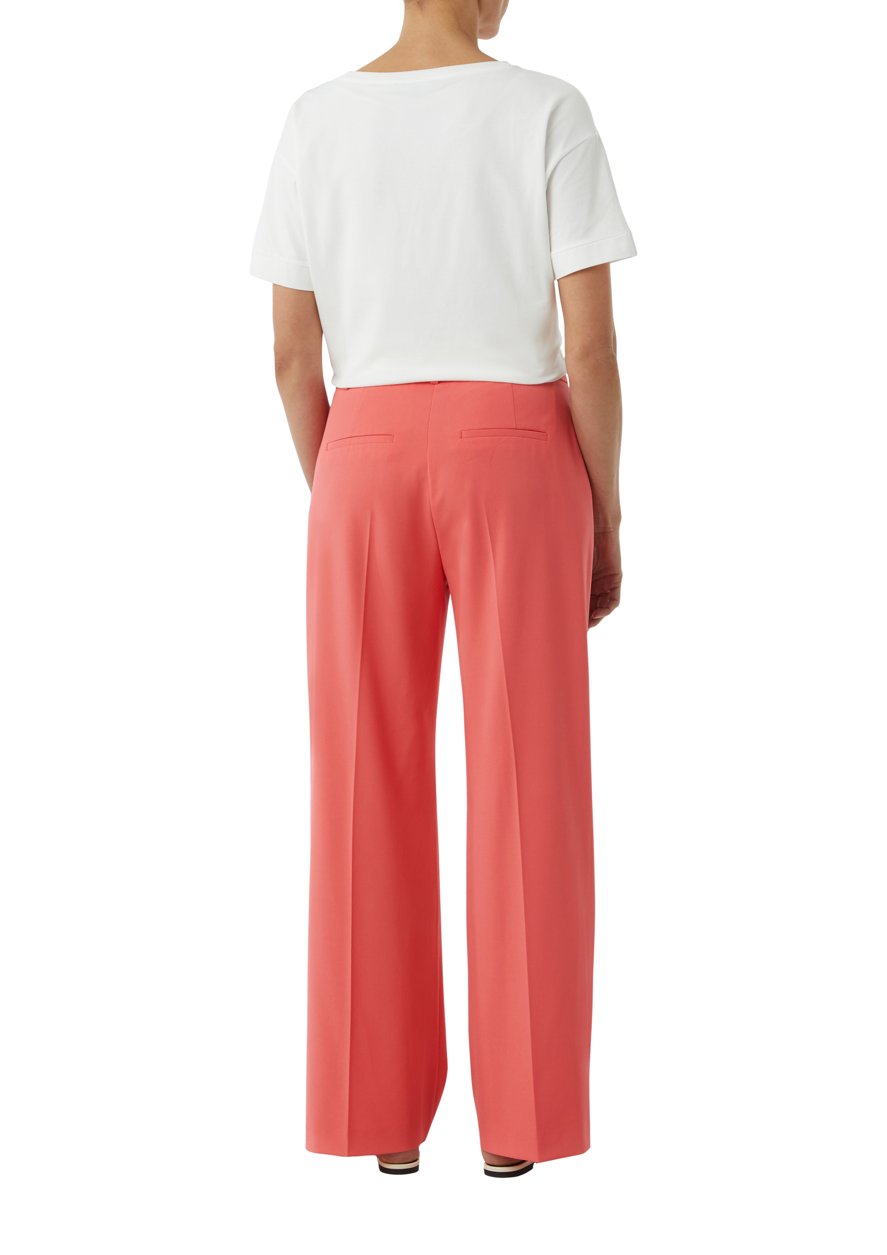 Flowing Marlene trousers with a wide leg - Pink | SCAYLE
