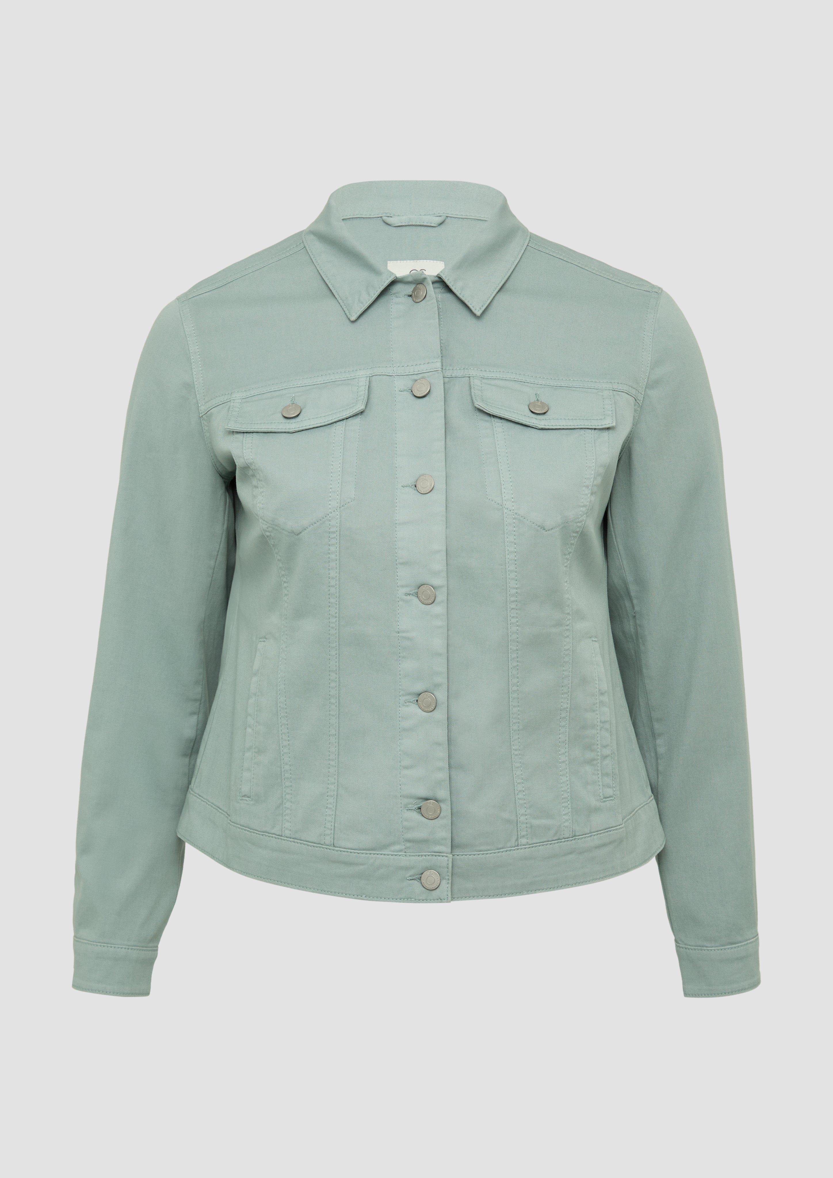 QS - Jeansjacke im Slim Fit, Damen, grün