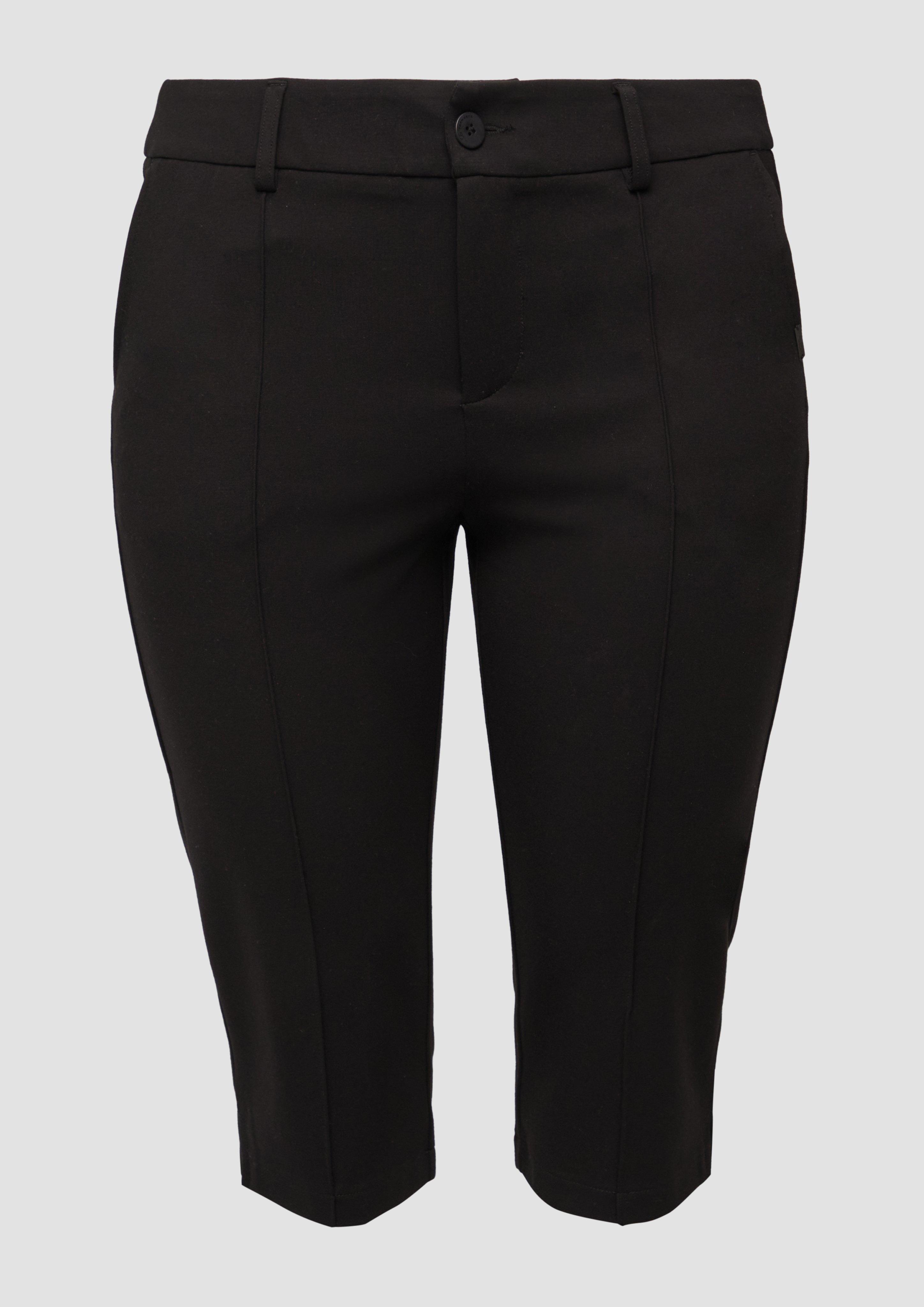 QS - Capri-Hose aus Interlockjersey, Damen, schwarz