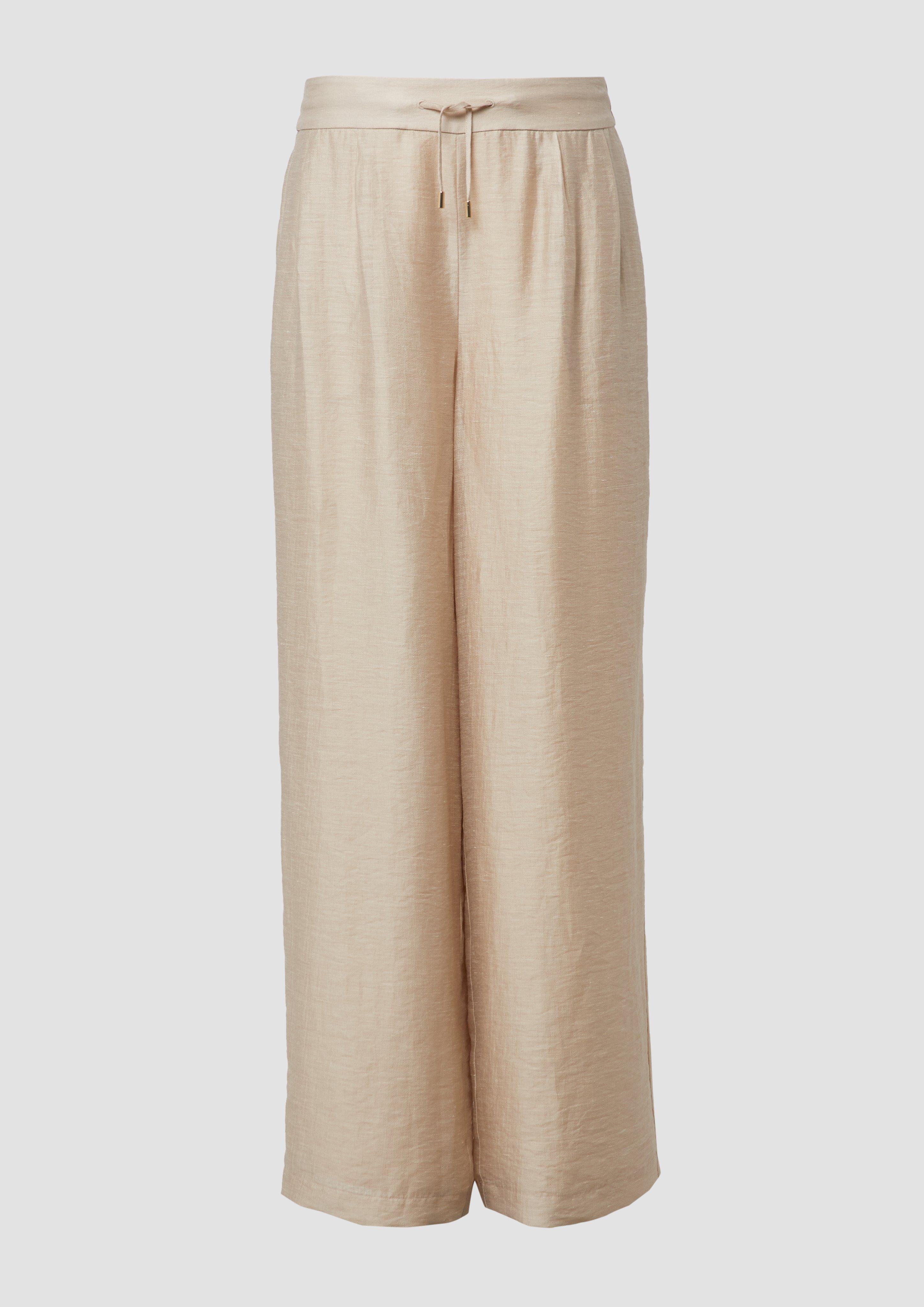 Thumbnail - s.Oliver - Extra-Wide-Leg-Hose aus Leinenmix, Damen, Beige