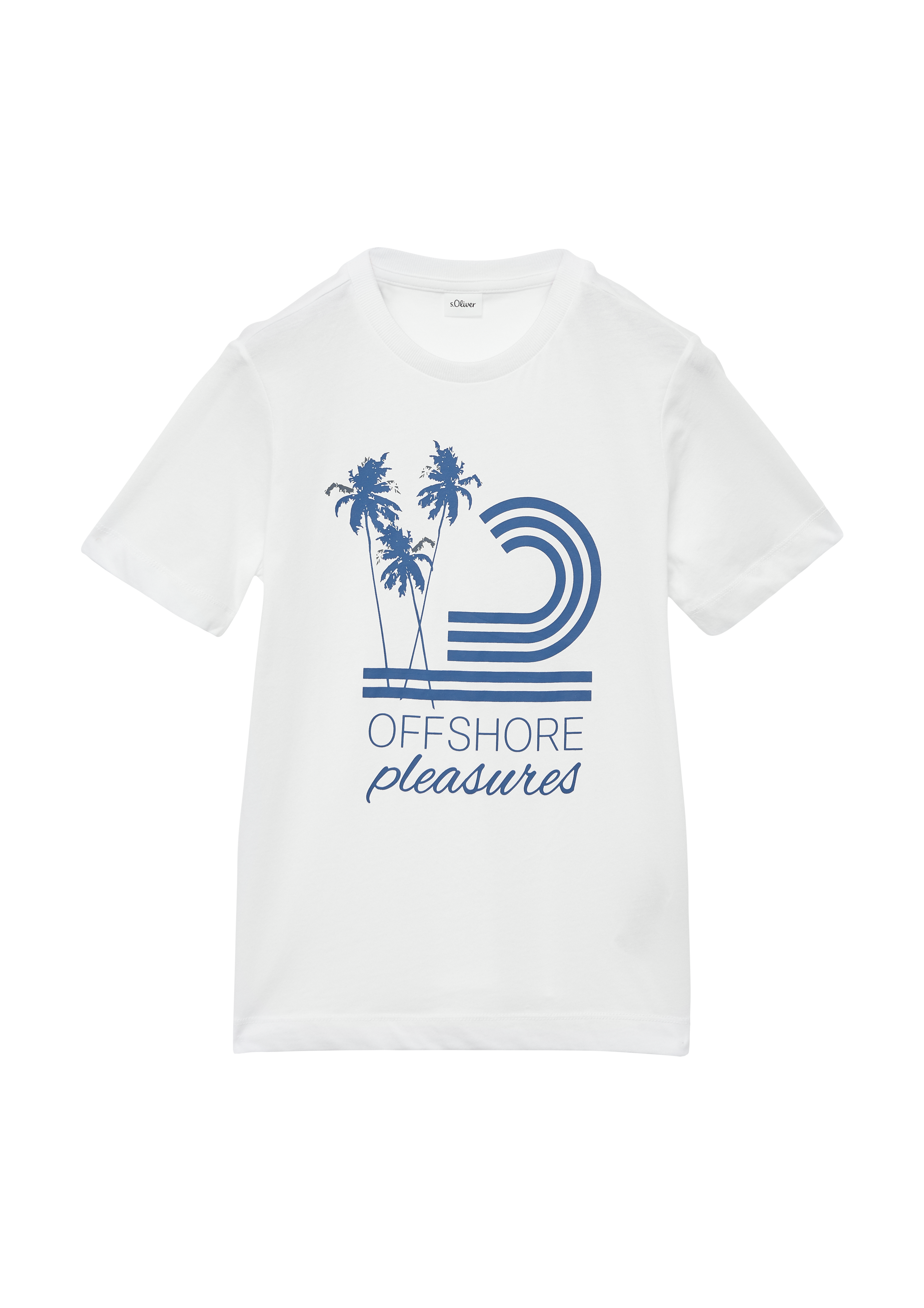 s.Oliver - Jersey-T-Shirt mit gummiertem Frontprint, Jungen, weiß