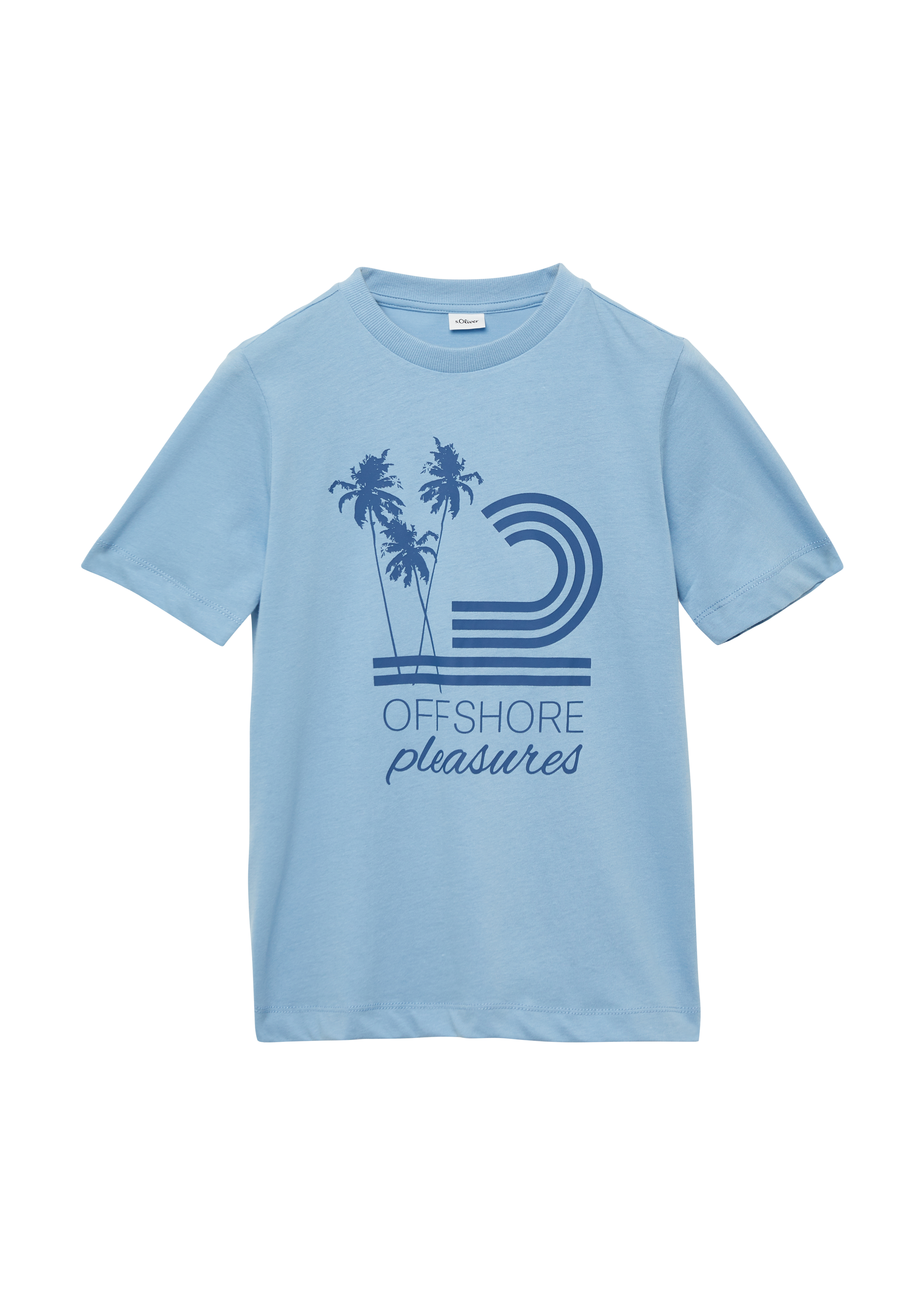 s.Oliver - Jersey-T-Shirt mit gummiertem Frontprint, Jungen, blau