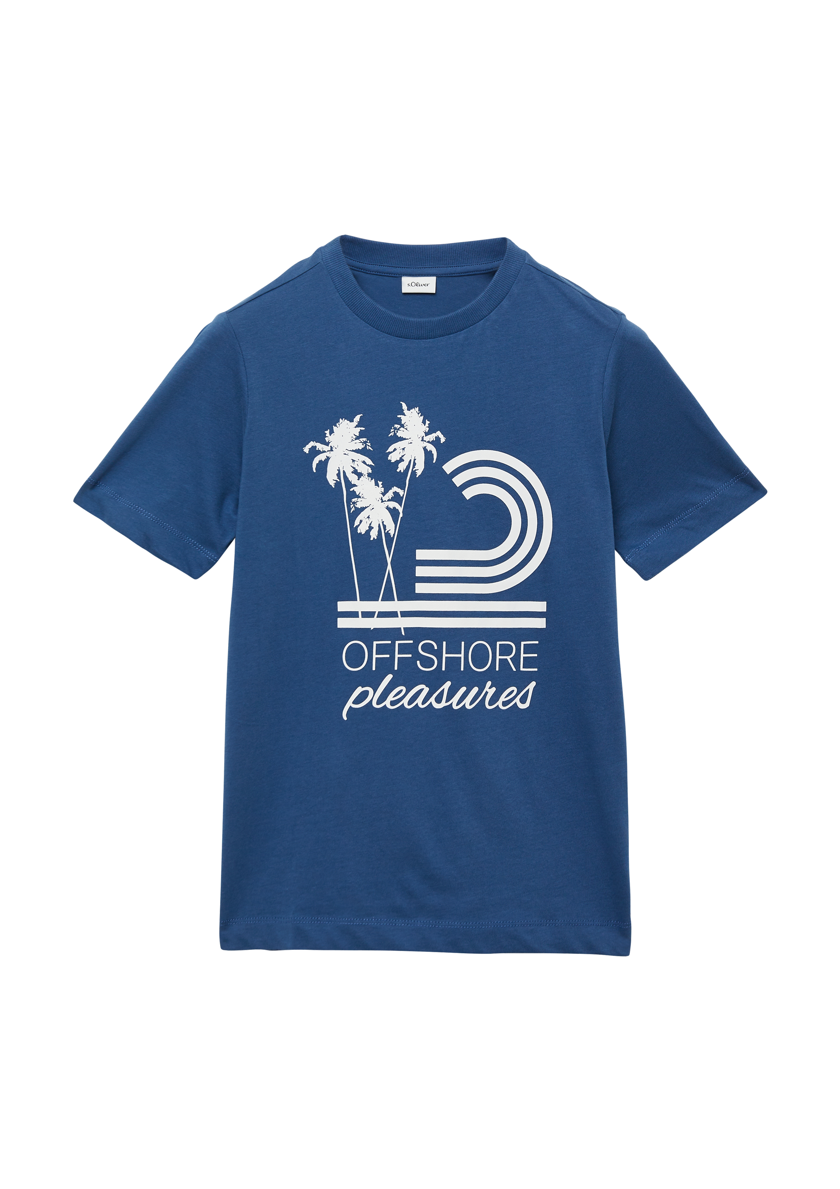s.Oliver - Jersey-T-Shirt mit gummiertem Frontprint, Jungen, blau