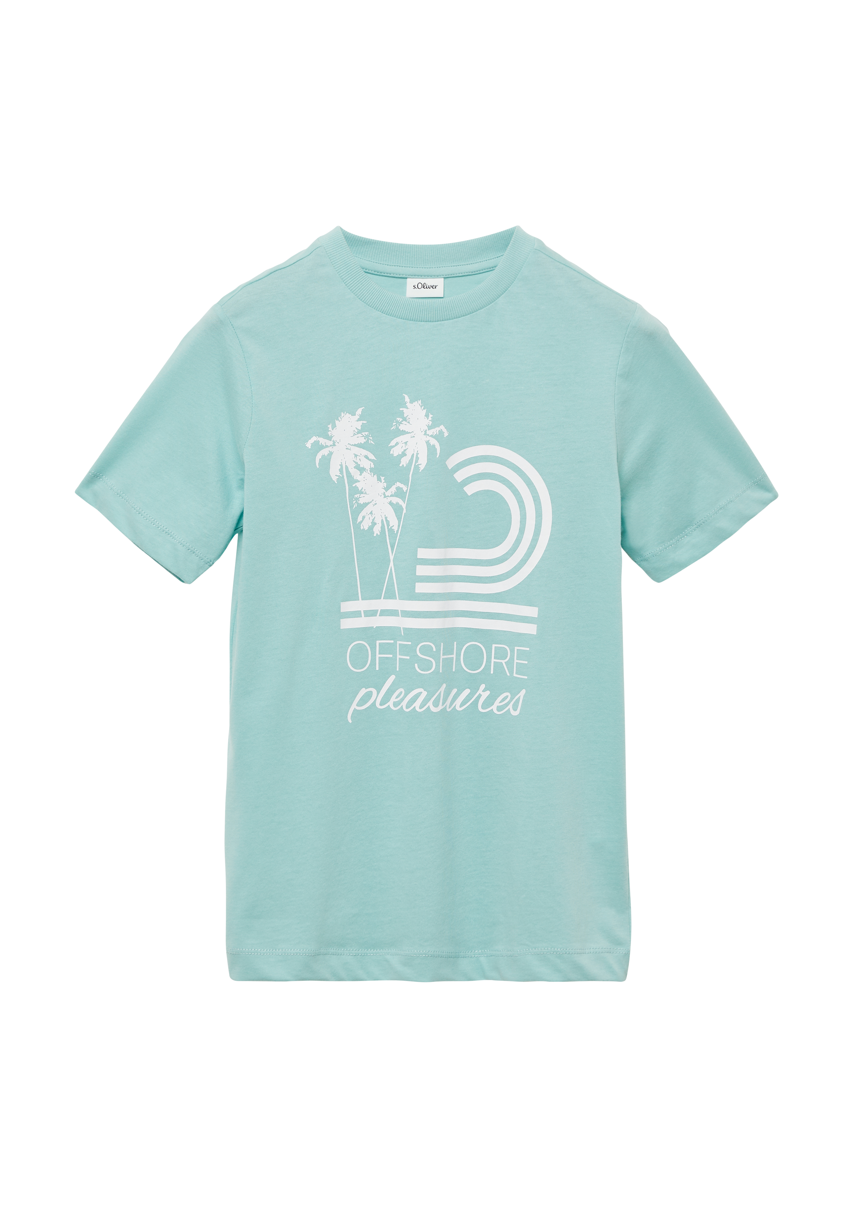 s.Oliver - Jersey-T-Shirt mit gummiertem Frontprint, Jungen, türkis