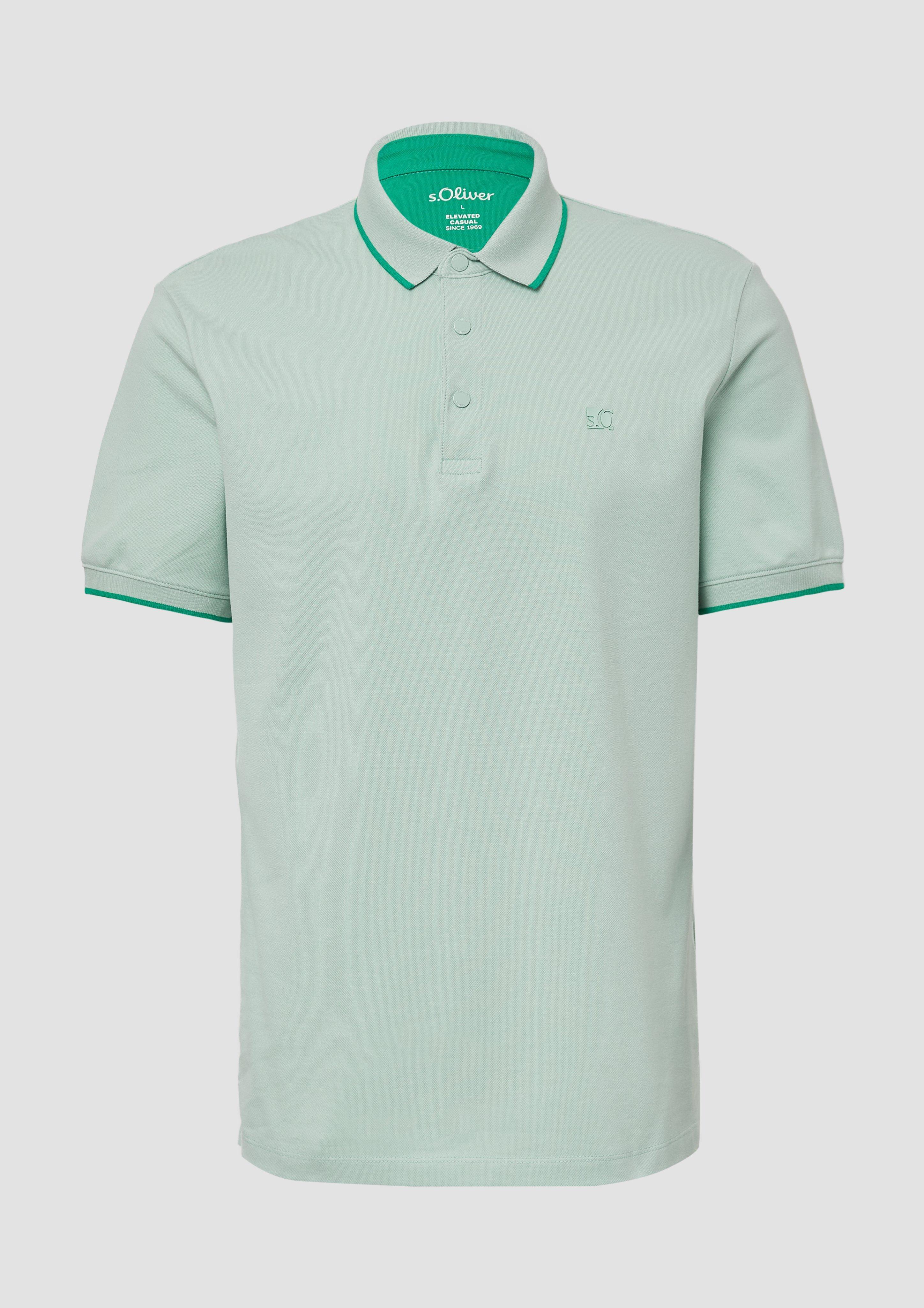 s.Oliver - Sportives Piqué-Poloshirt mit Kontrast-Details, Herren, türkis