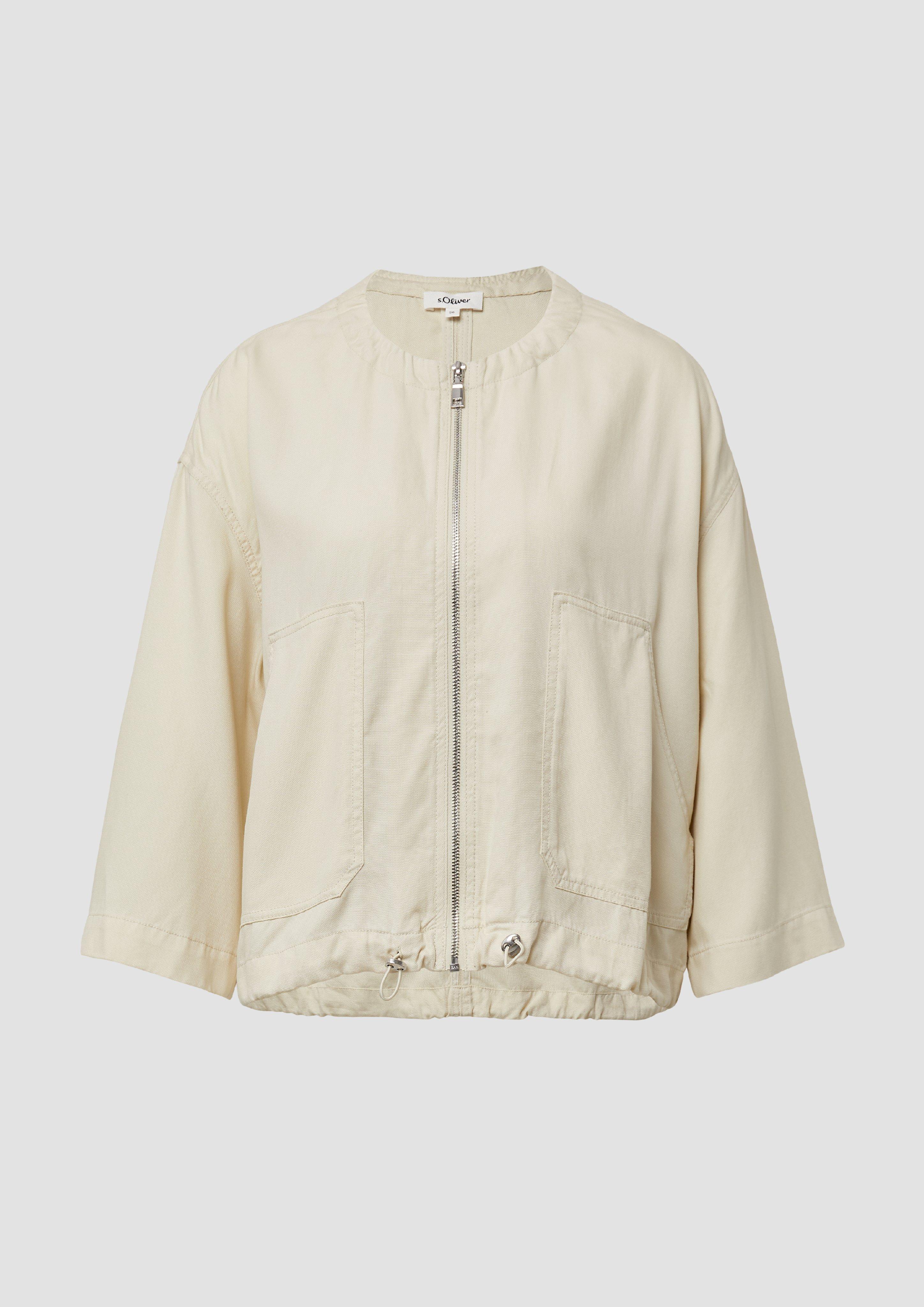 s.Oliver - Blouson im Relaxed Fit mit 3/4-Ärmeln, Damen, creme