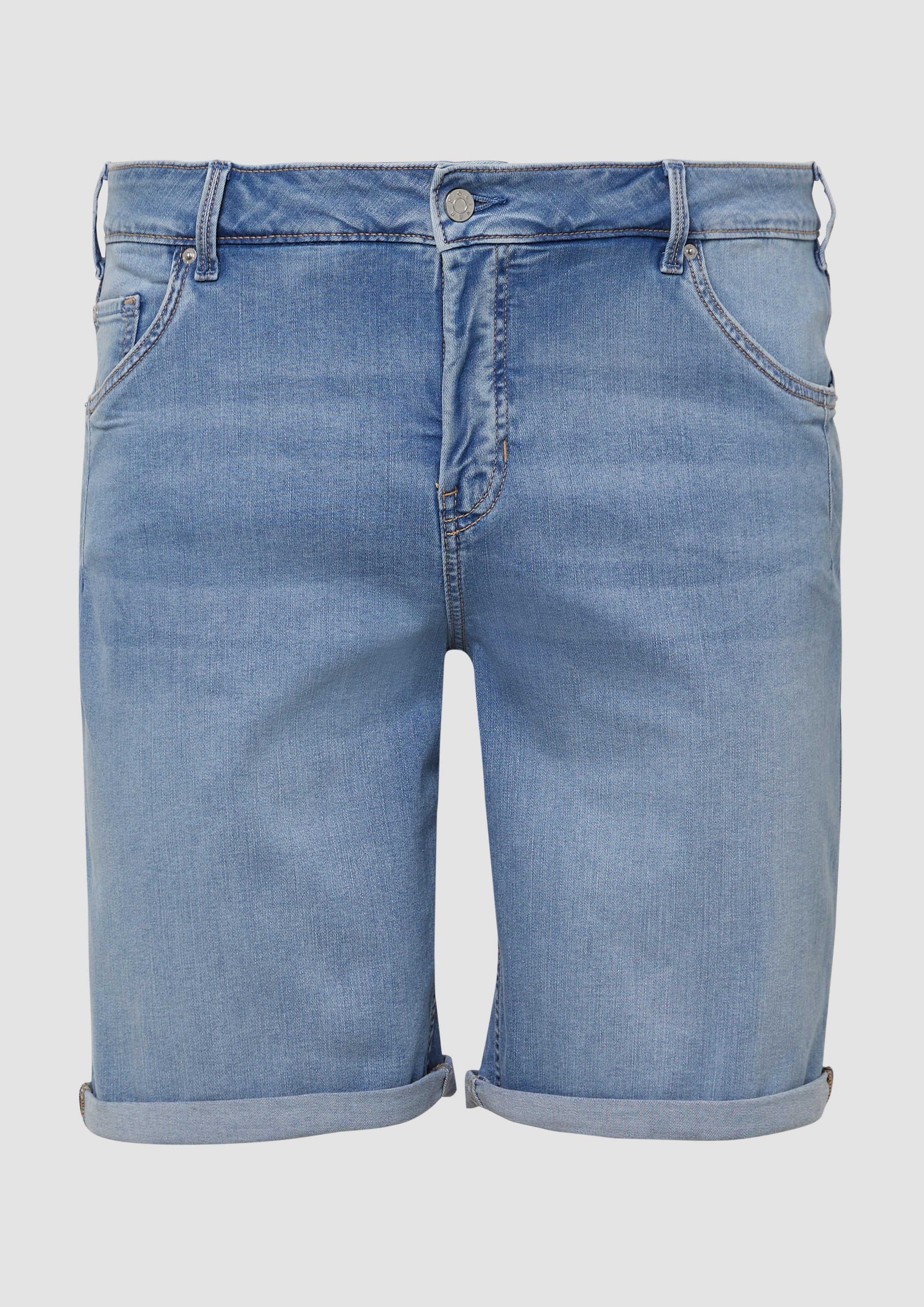 s.Oliver - Bermuda Jeans / Curvy Fit / Mid Rise / Slim Tapered Leg, Damen, blau