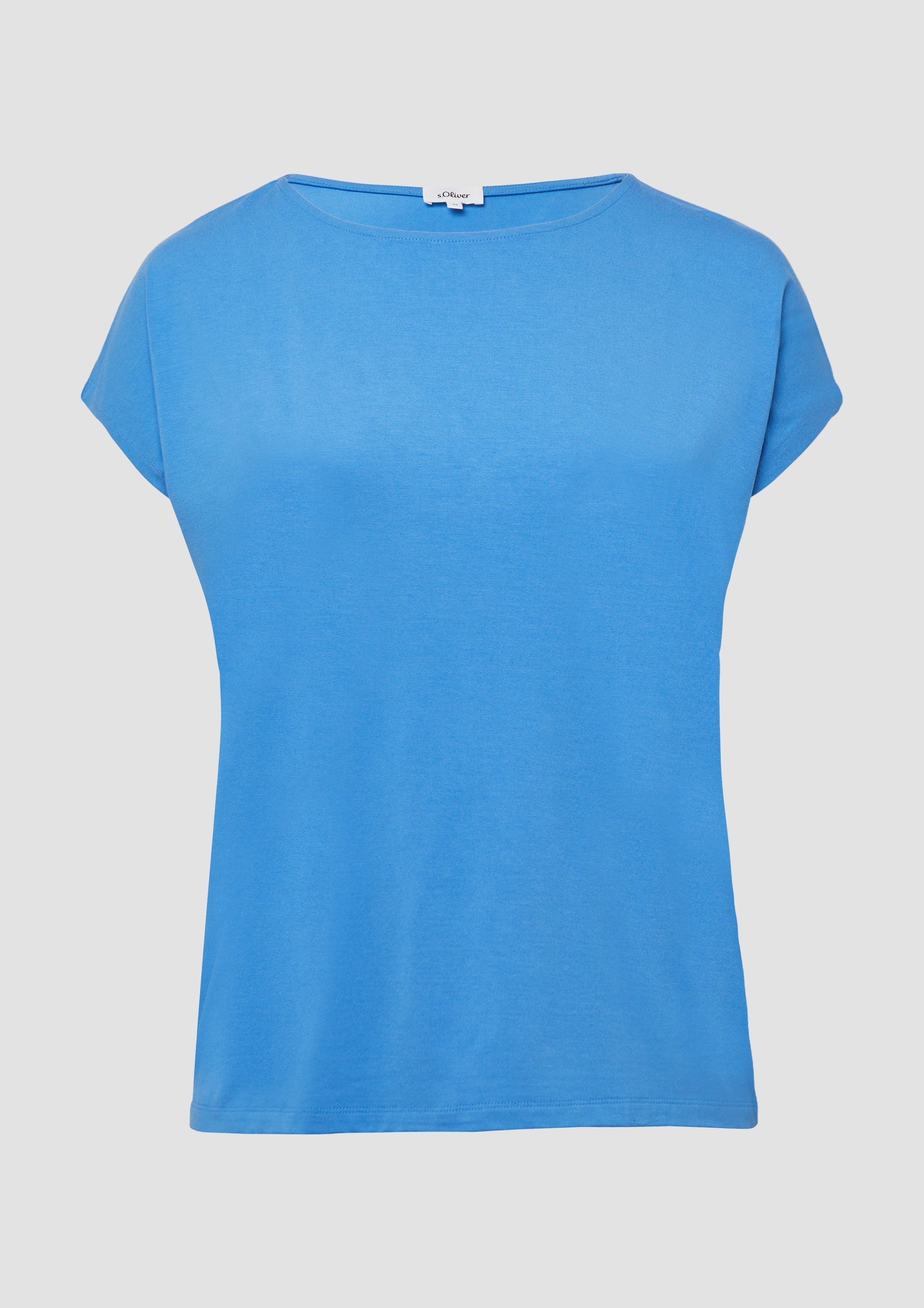 s.Oliver - Fließendes Jersey-Shirt mit überschnittenen Schultern, Damen, blau