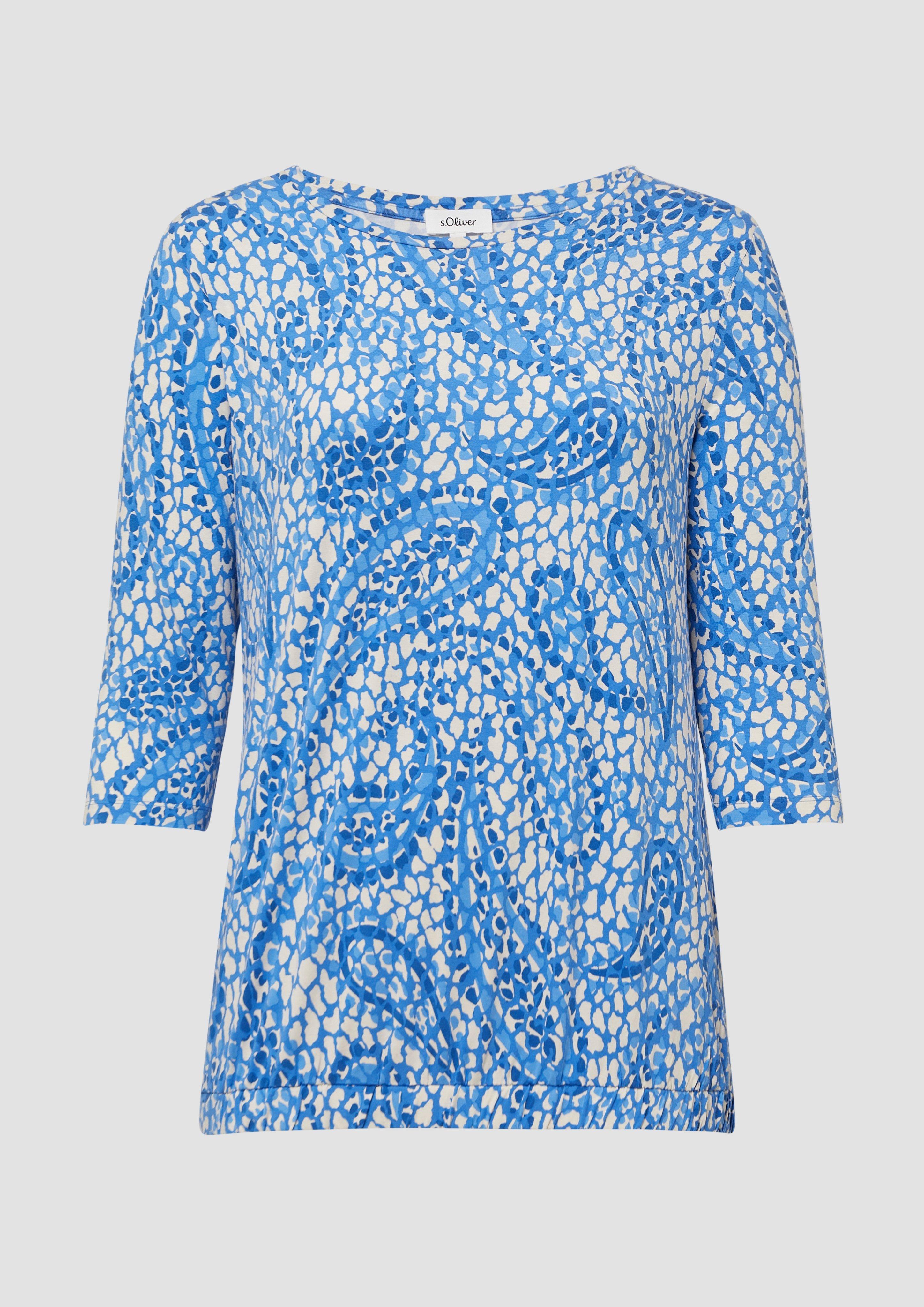 s.Oliver - Shirt aus Viskosestretch in O-Shape, Damen, blau