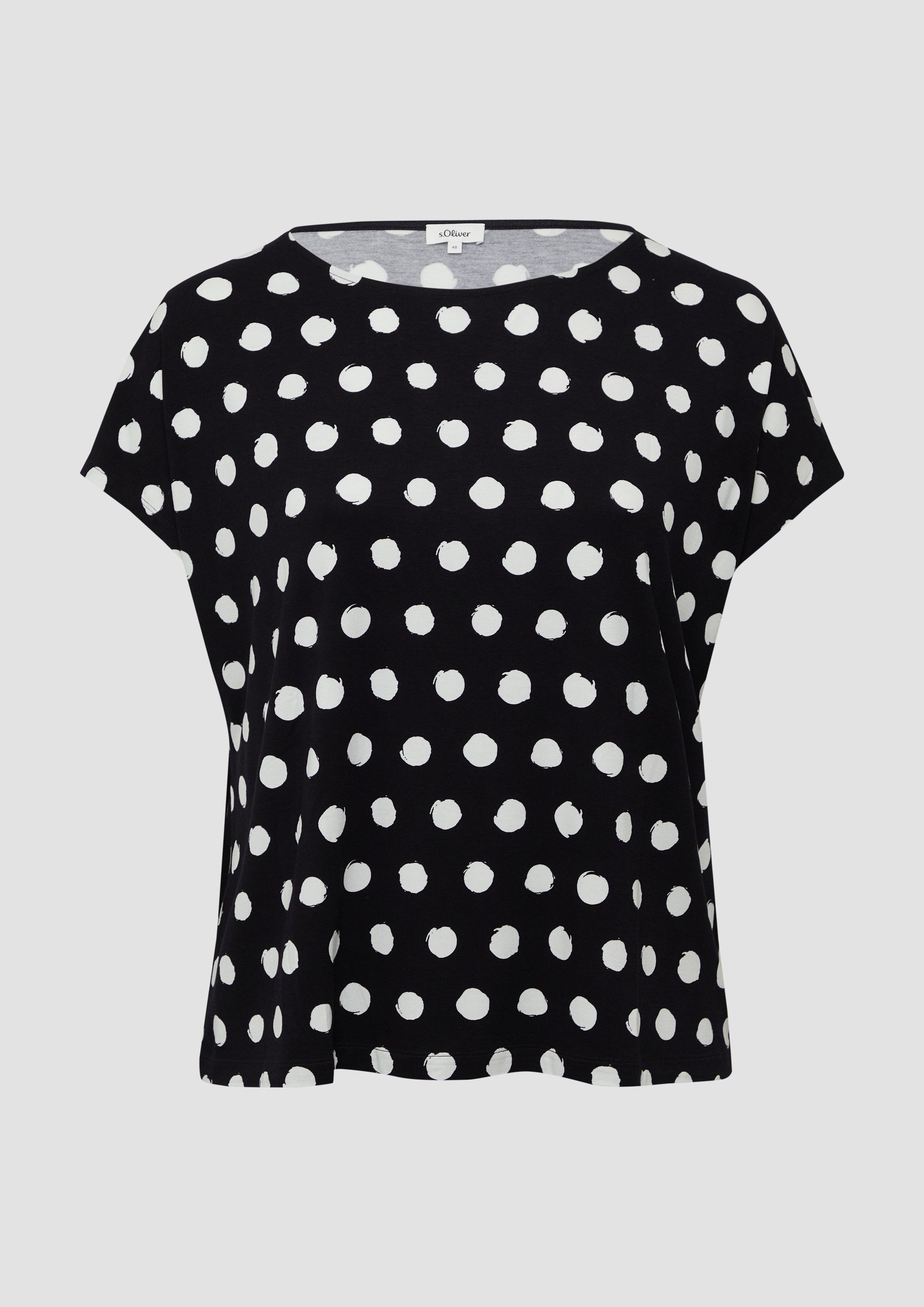 s.Oliver - T-Shirt aus Viskosemix im Relaxed Fit, Damen, schwarz