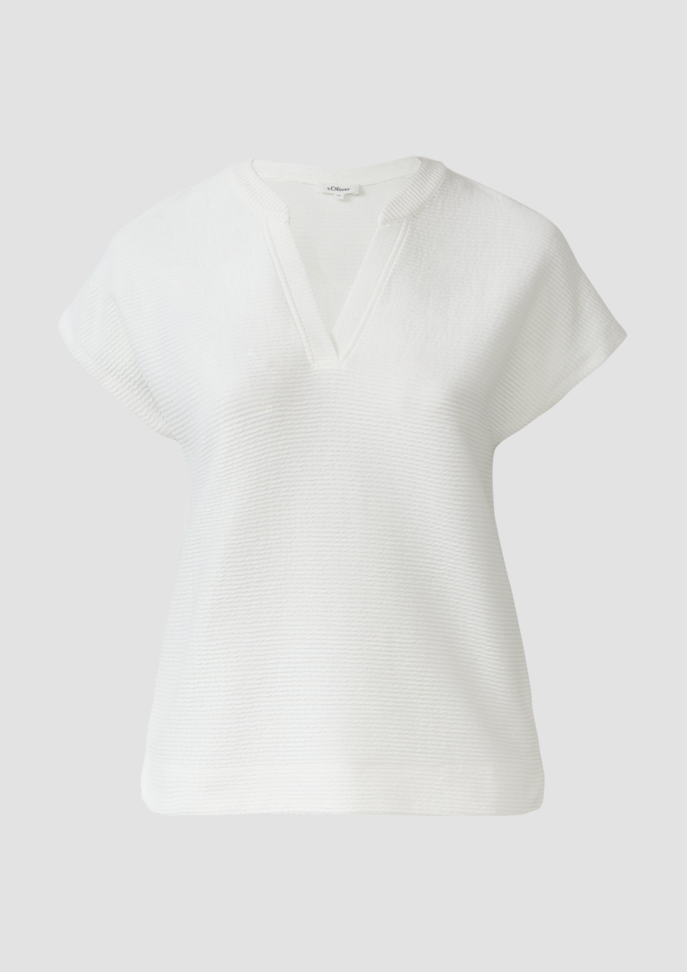 s.Oliver - Feminines T-Shirt aus Viskosemix im Relaxed Fit, Damen, creme