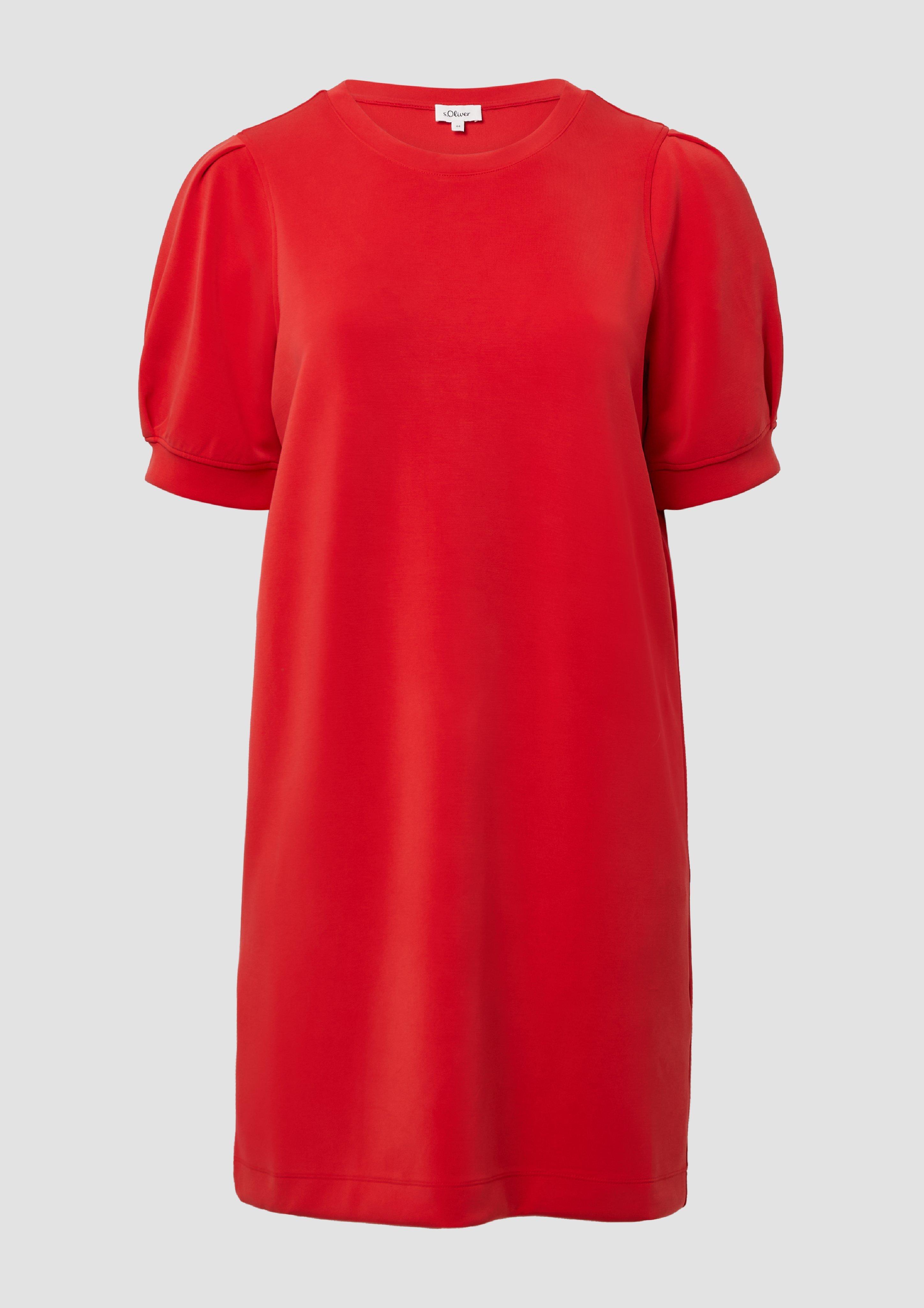 s.Oliver - Kurzes Scuba-Kleid mit Puffärmeln, Damen, rot