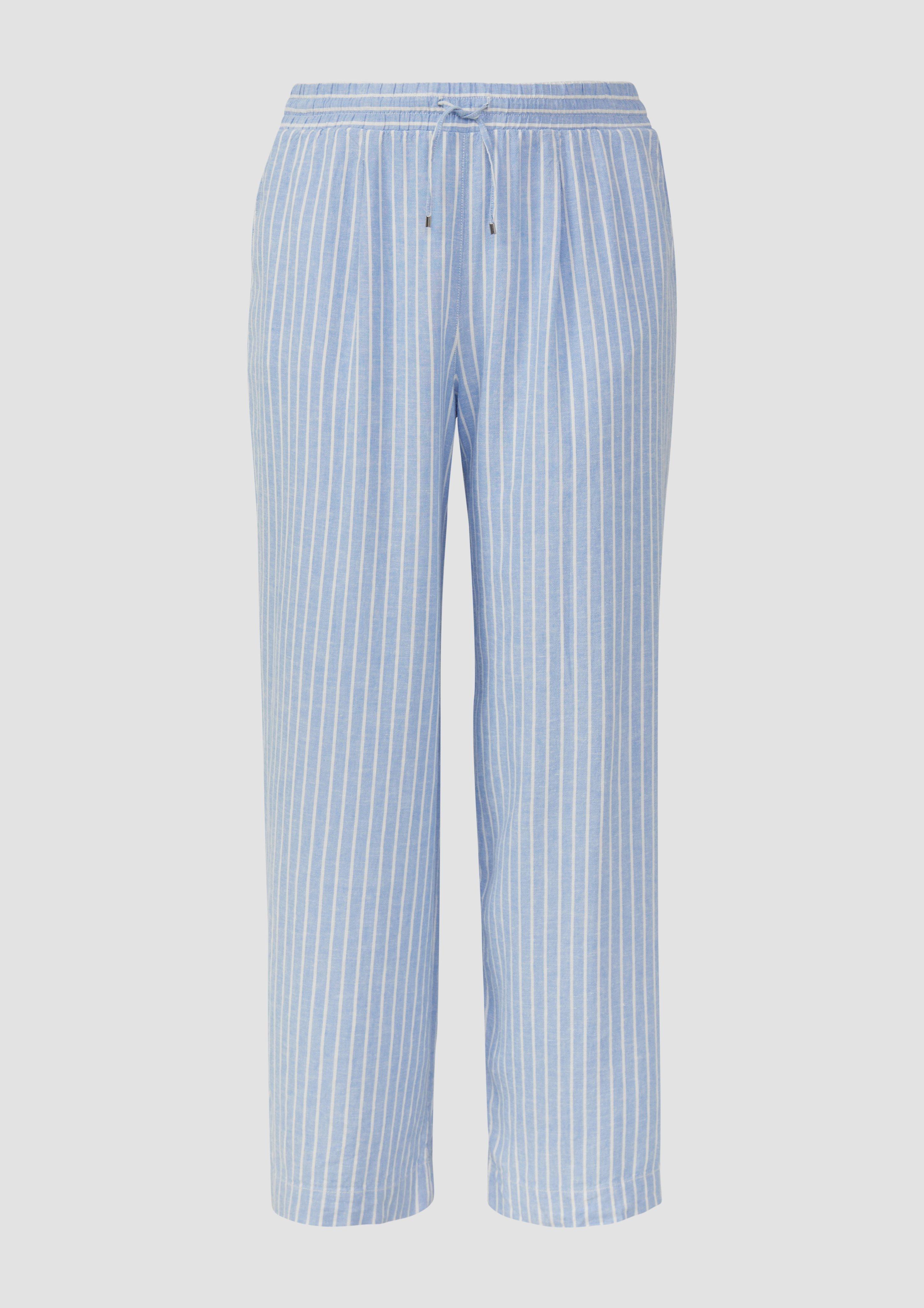s.Oliver - Wide-Leg-Hose aus Leinemix, Damen, blau
