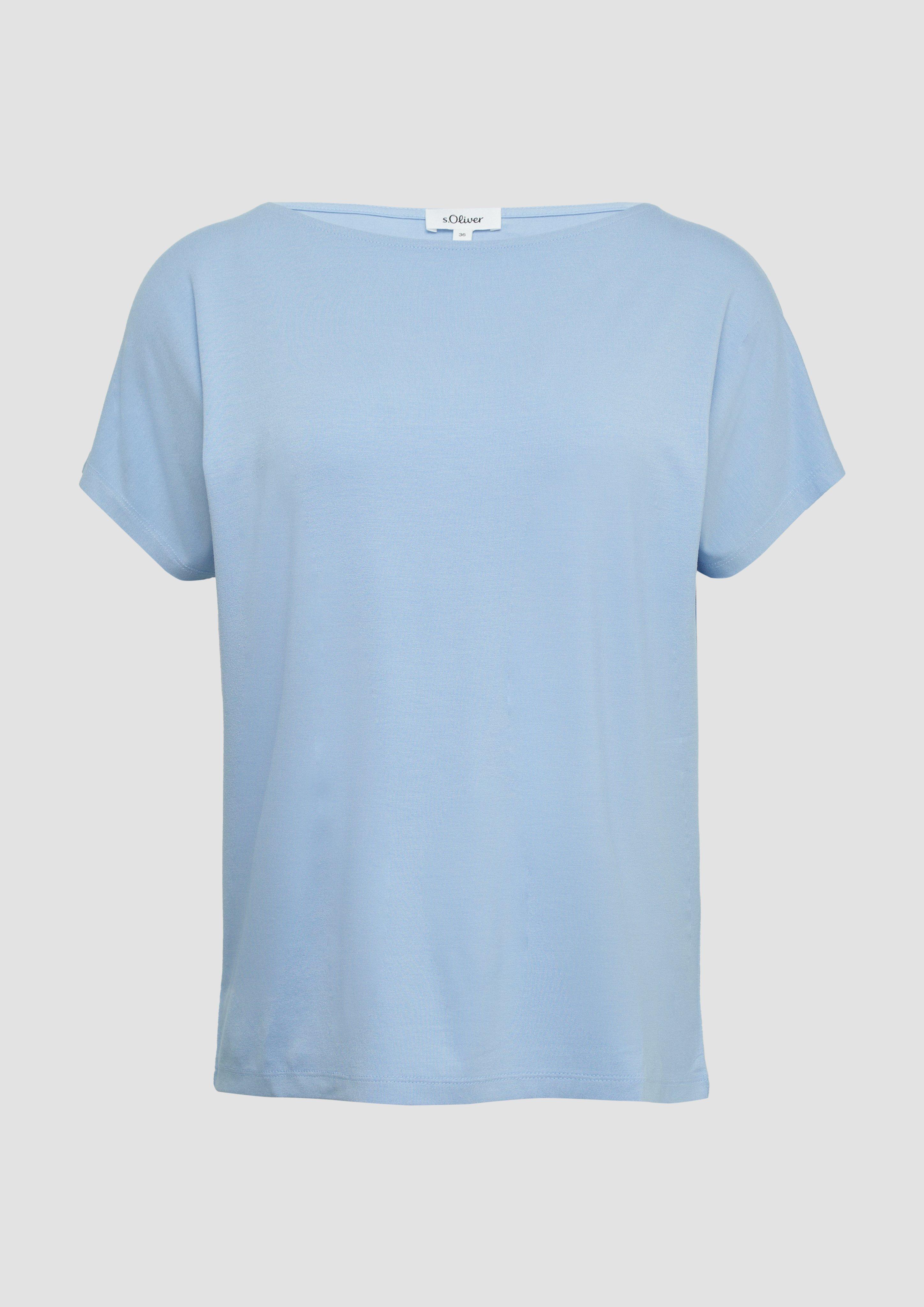 s.Oliver - Viskosemix-T-Shirt im Relaxed Fit, Damen, blau
