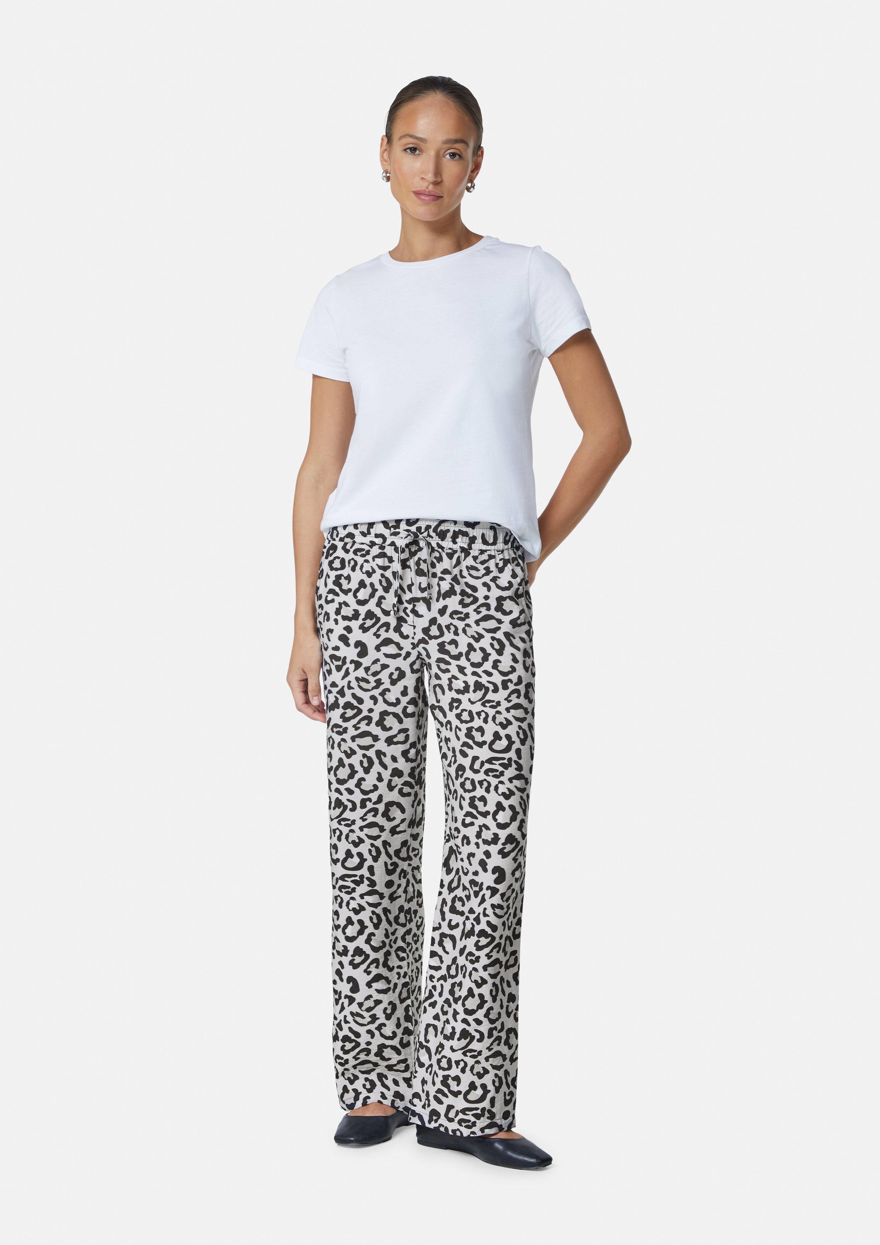 Slip-on trousers with tie detail and leo pattern - Grey | SCAYLE