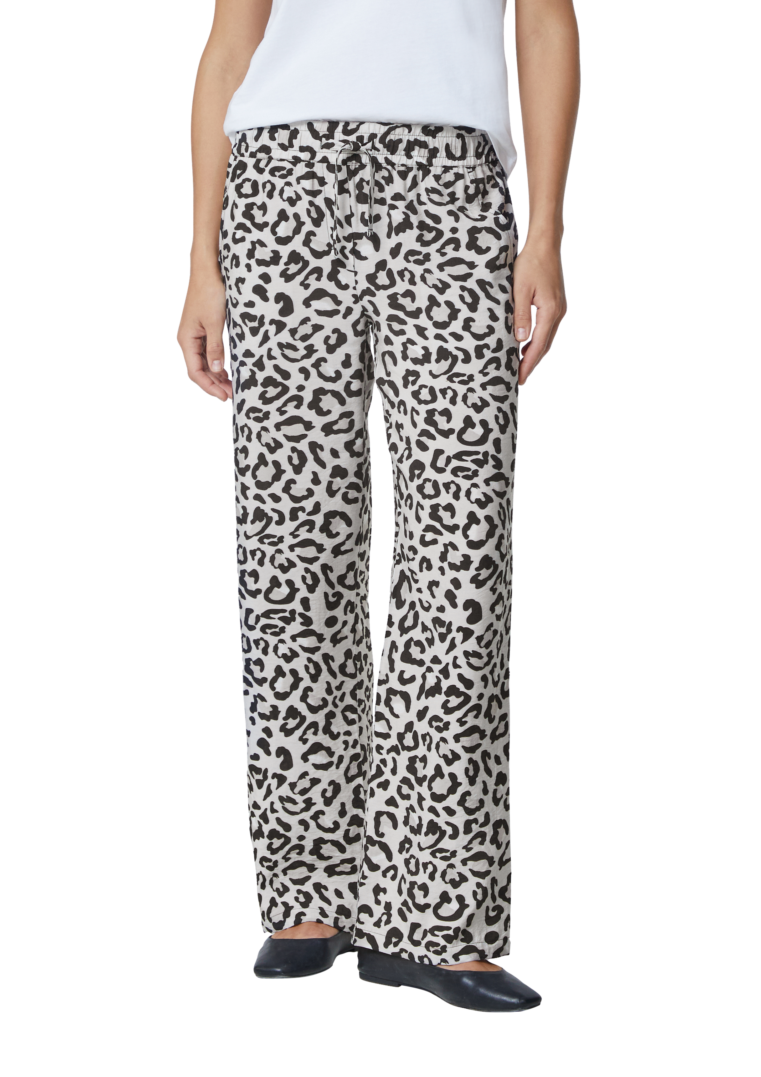 Slip-on trousers with tie detail and leo pattern - Grey | SCAYLE