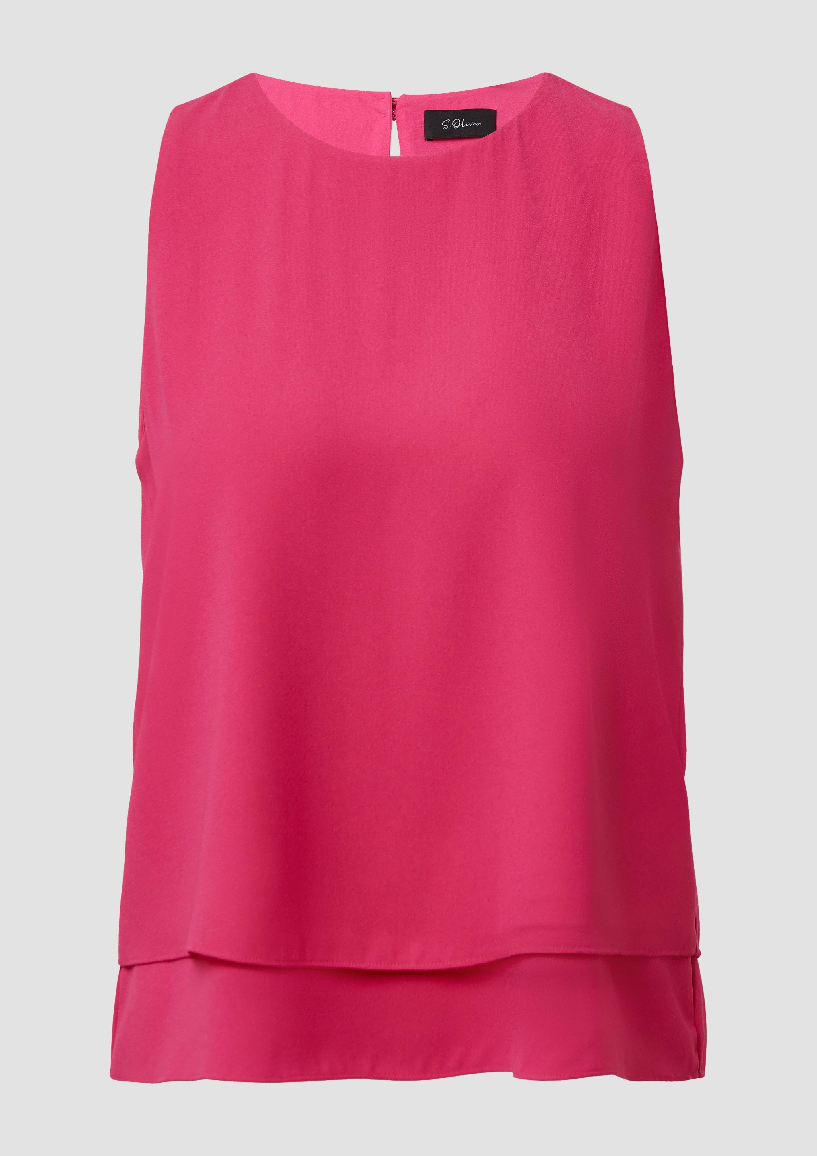 s.Oliver - Blusenshirt mit Layering, Damen, Rosa