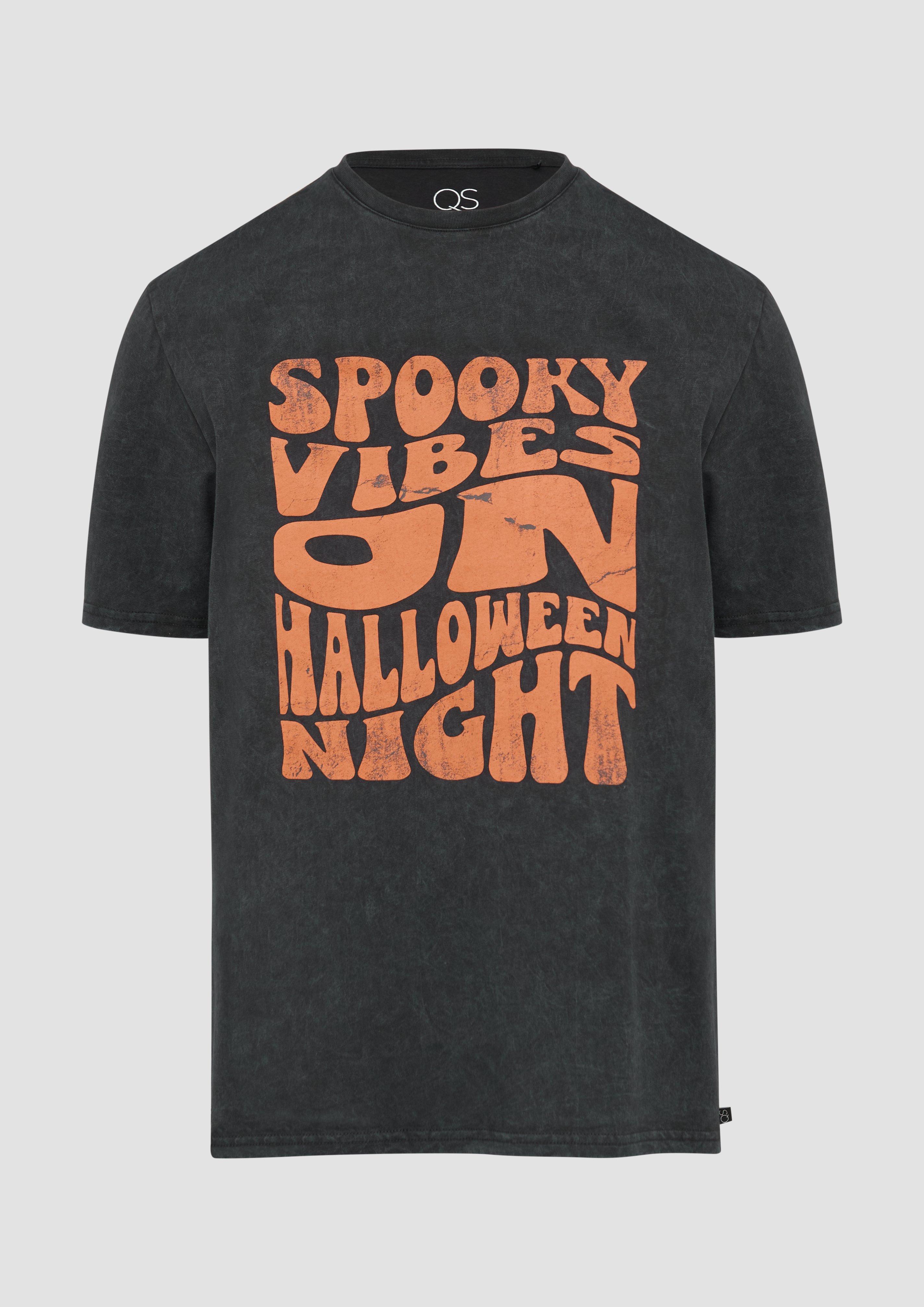 QS - T-Shirt mit Halloween-Print, Herren, schwarz