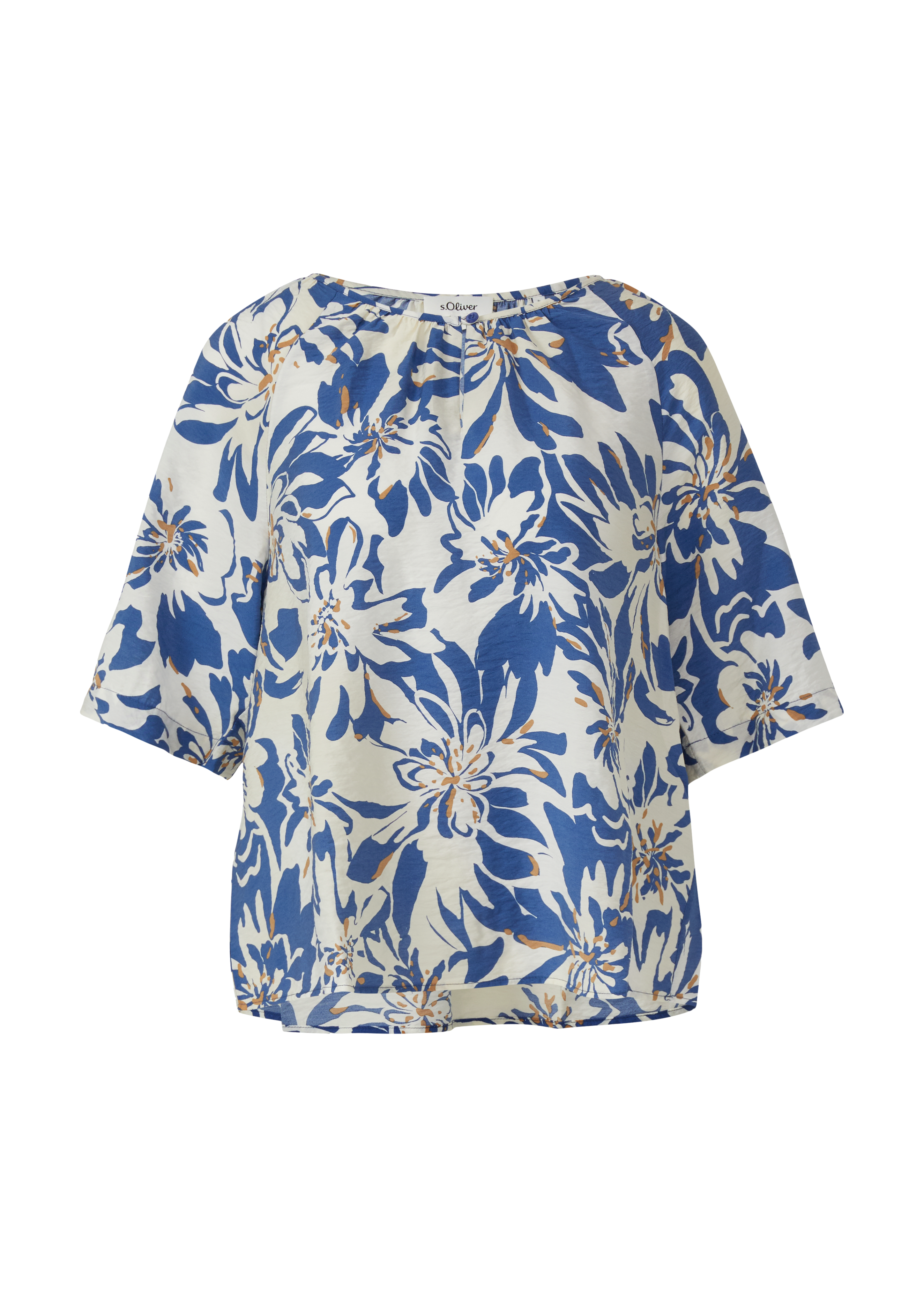 Gestructureerde blouse van viscosemix met rimpels