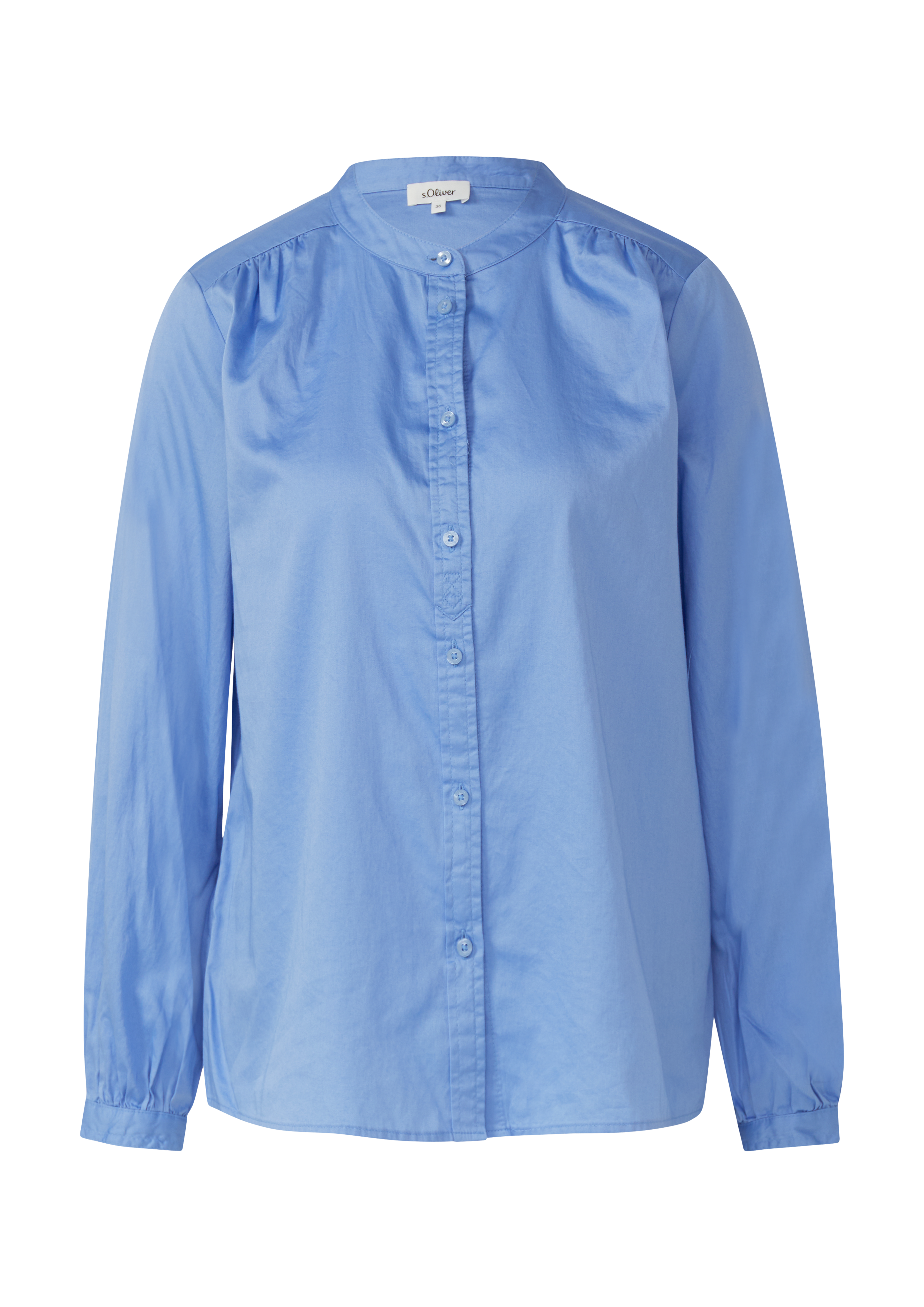 Stehkragen-Bluse aus leichtem Baumwoll-Satin