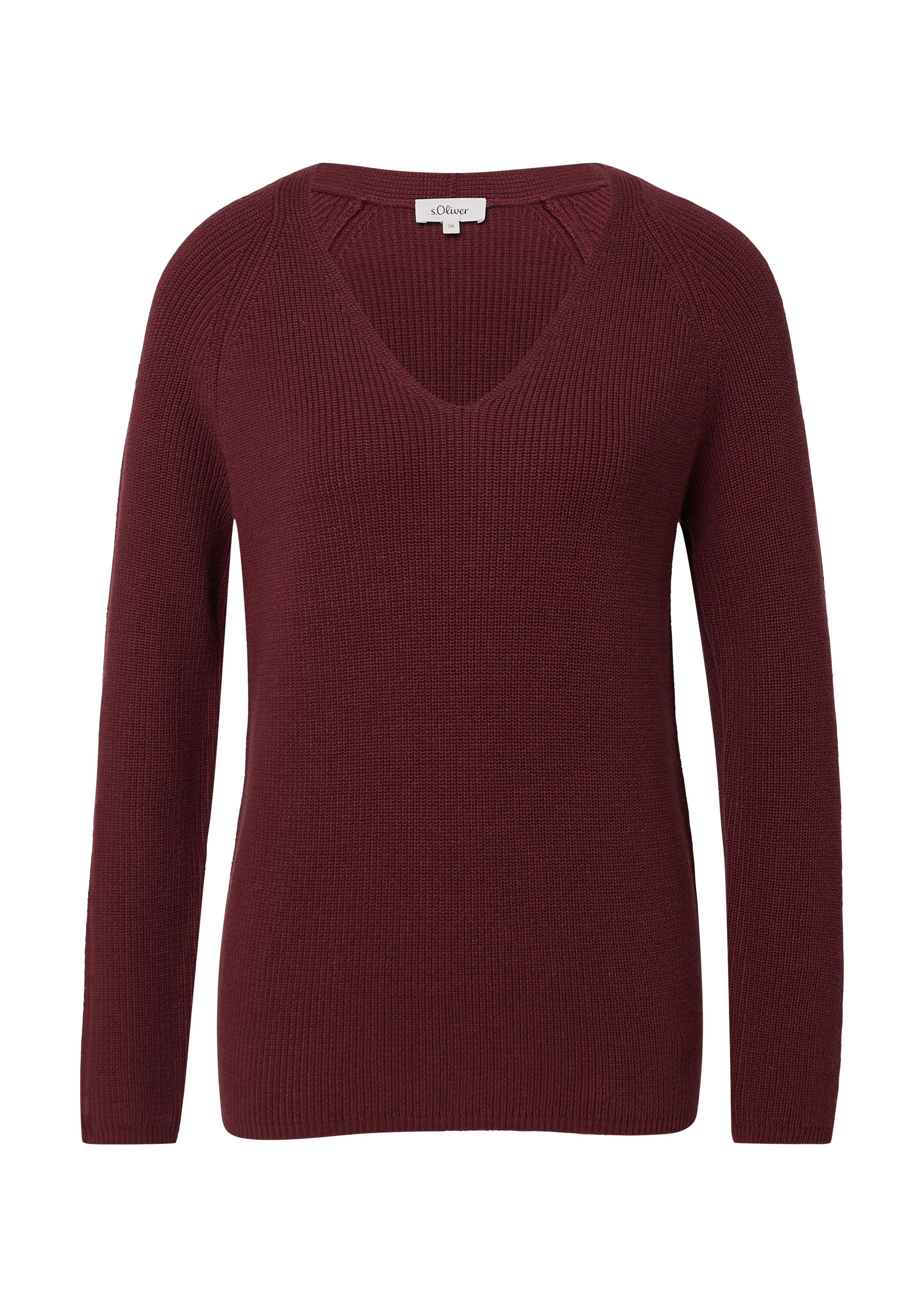Strickpullover aus Baumwollmix mit V-Ausschnitt