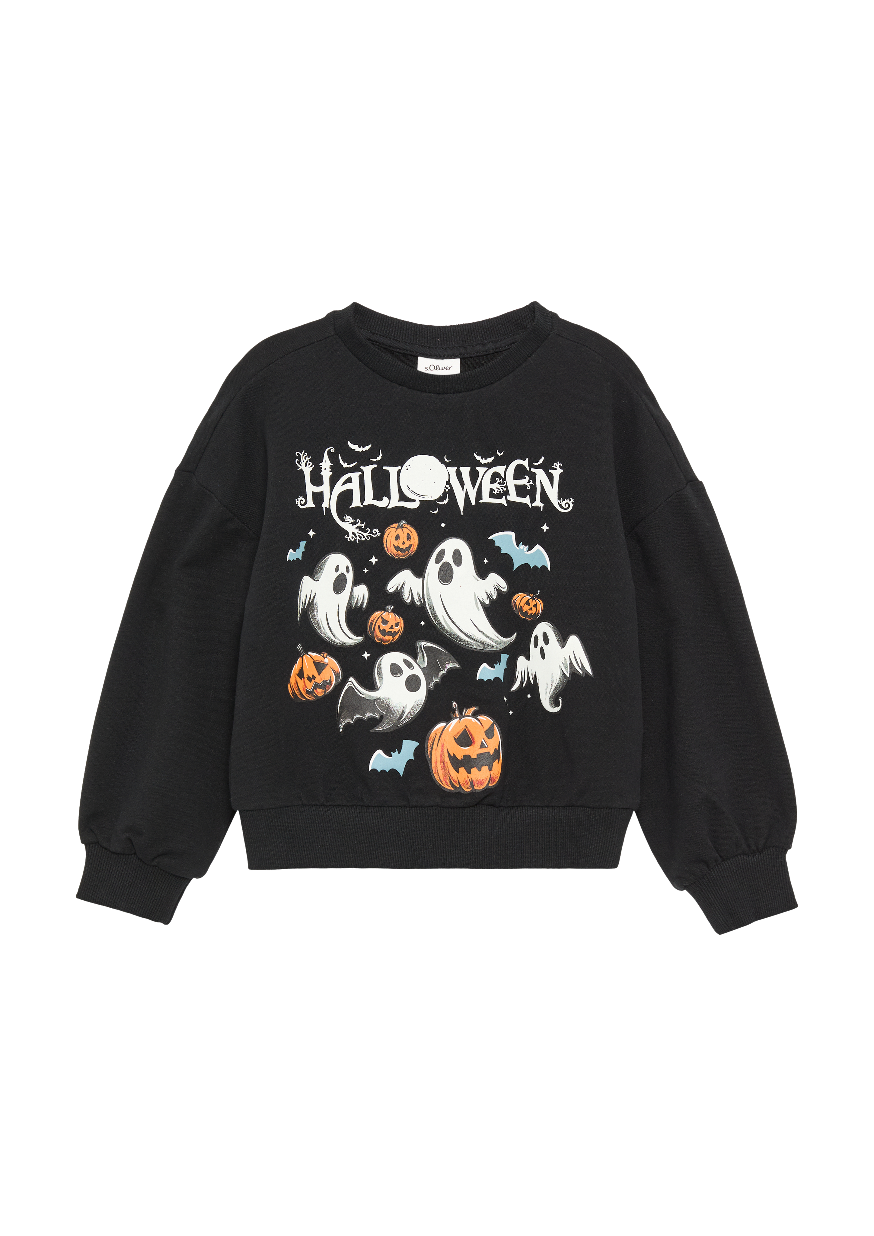 Thumbnail - s.Oliver - Unisex Sweatshirt mit Halloween-Print, Kinder, schwarz