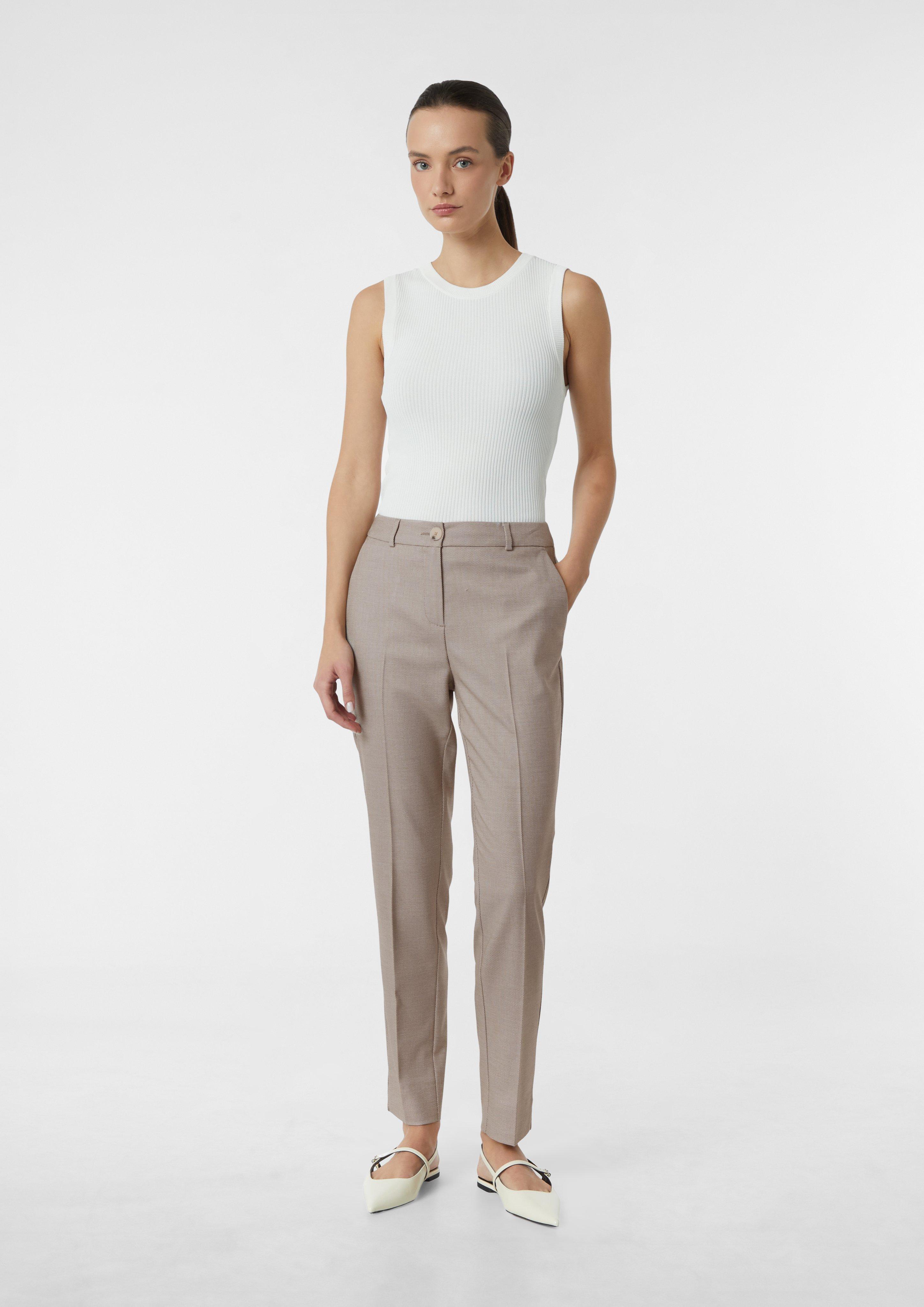 【関税＆送料込み】ChloAC Beige Asymmetrical Trousers 2168895.81M0_front